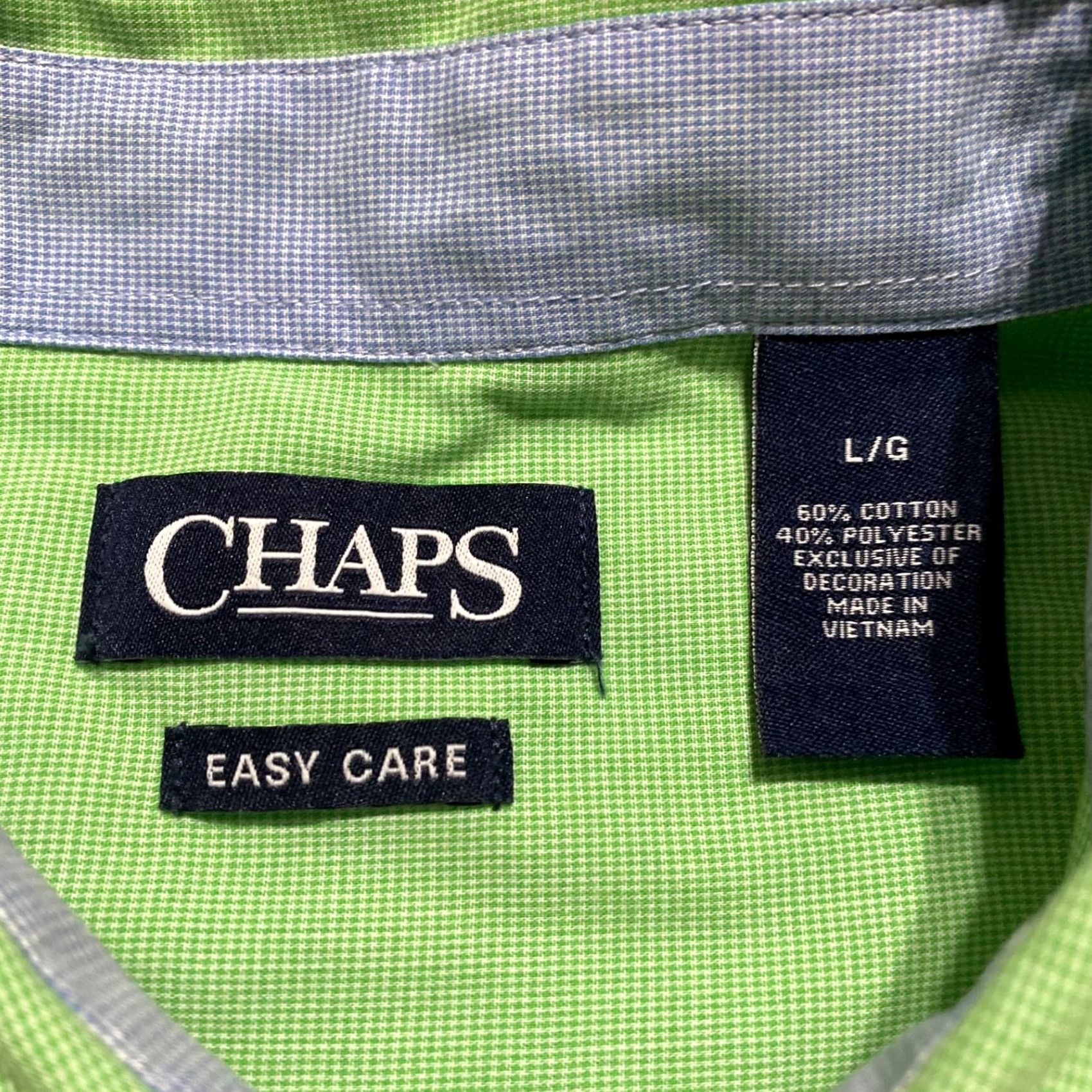 Chaps Chaps Ralph Lauren Mens L Shirt Green Plaid Check Short Sleeve Button-Down Poplin Cotton Polyester Casual Vintage: No Conflict Size US L / EU 52-54 / 3 - 3 Thumbnail