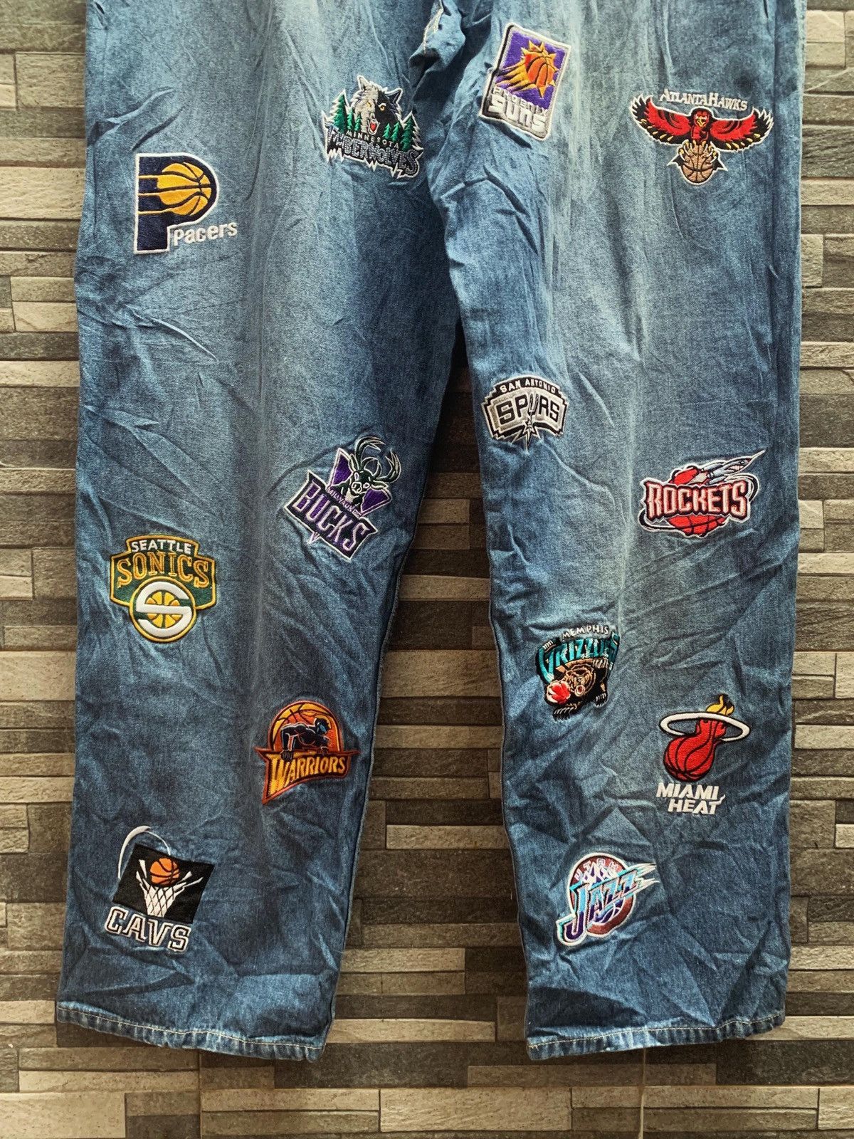 NBA Vintage NBA Unk Embroidery All Team Baggy Pants Size US 40 / EU 56 - 3 Thumbnail