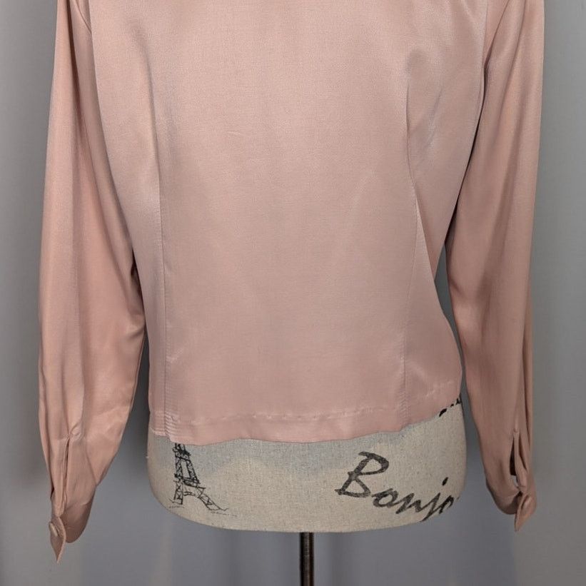 Vintage Vintage Camille Claudel Satin Double Breasted Pink Blouse Size M / US 6-8 / IT 42-44 - 9 Thumbnail