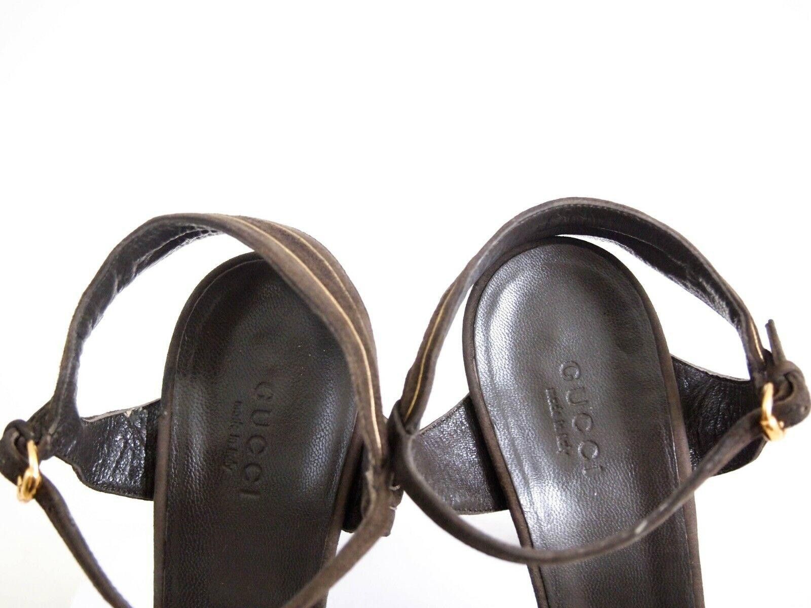 Gucci Gucci Kelly Knot Suede Platform Heels Brown Gold US 8 EU 38 Size US 8 / IT 38 - 5 Thumbnail