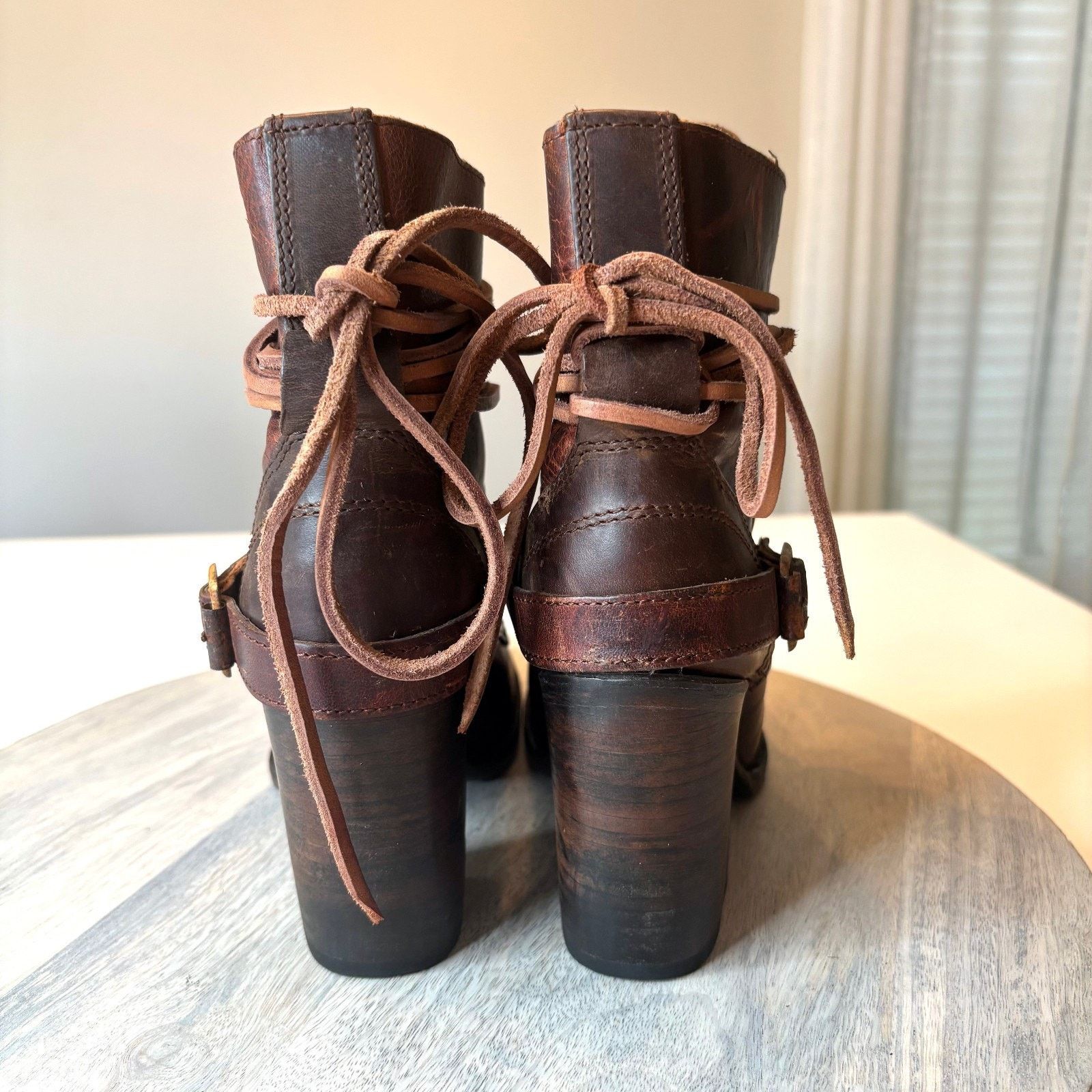 FREEBIRD Freebird Billy Brown Leather Lace Up Ankle Boots Women's 9 Size US 9 / IT 39 - 5 Thumbnail