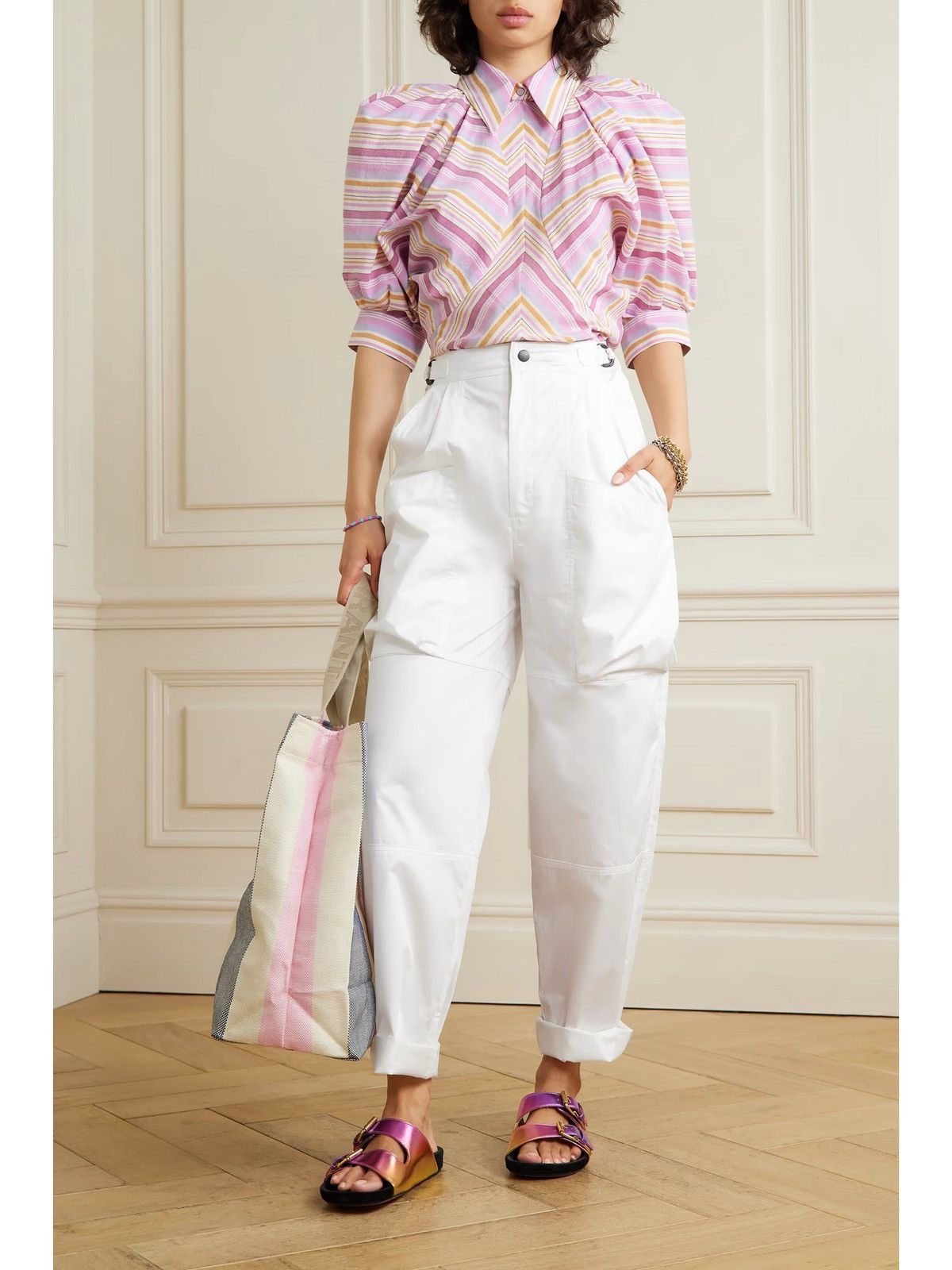 Isabel Marant Isabel Marant Ferima Pleated Cotton Tapered Pants Size 30" / US 8 / IT 44 - 2 Thumbnail