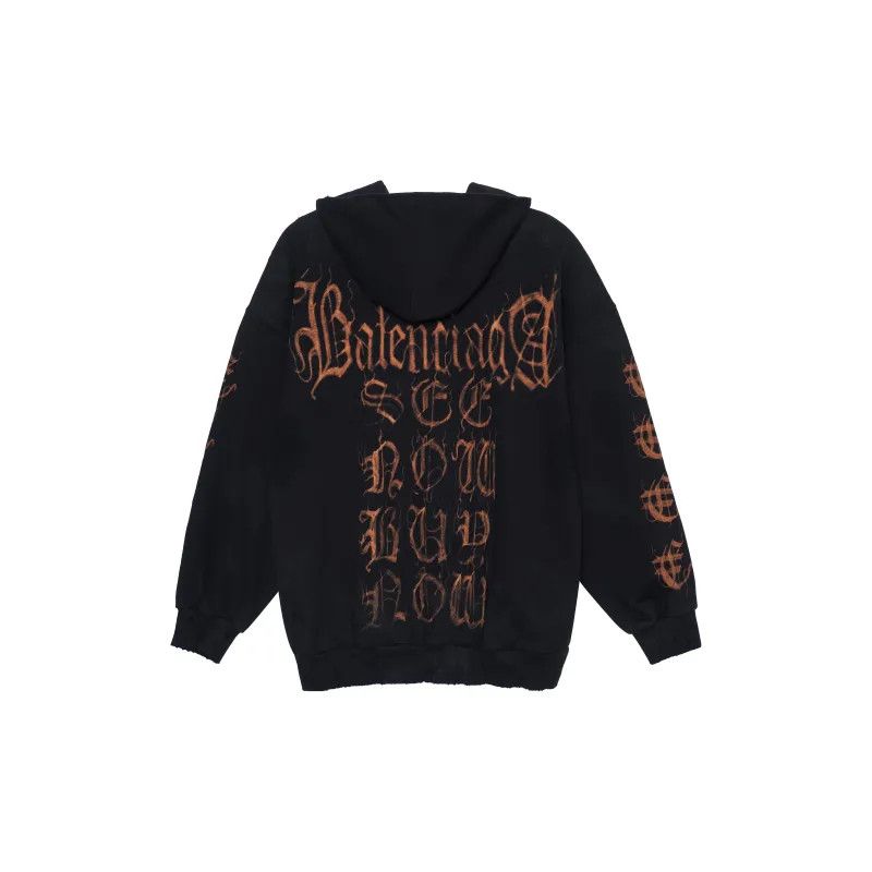 Balenciaga o1srvl11e1124 Dup / Heavy Metal Zip-Up Hoodie Small Fit Size US L / EU 52-54 / 3 - 2 Thumbnail