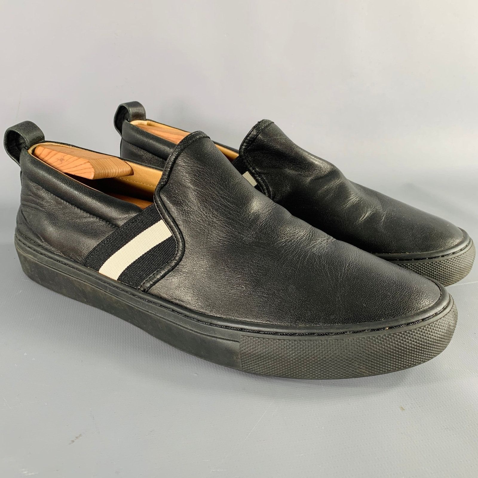 Bally BALLY Size 9.5 Black White Stripe Leather Slip On Loafers Size US 9.5 / EU 42-43 - 1 Thumbnail