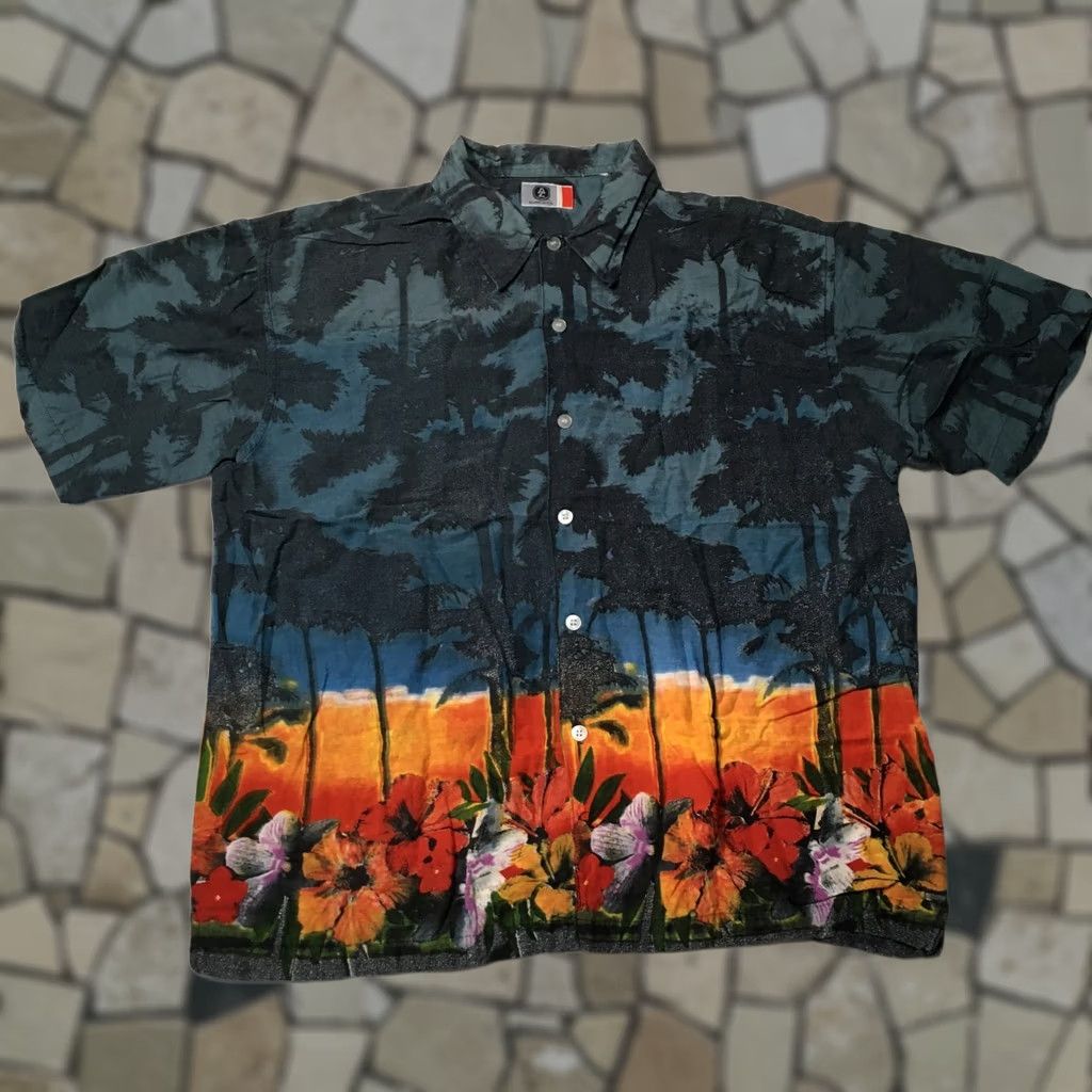 CO Molokai Surf Co Shirt Mens XL Blue Fish Bones Short Sleeve Button Down Casual Size US XL / EU 56 / 4 - 1 Thumbnail