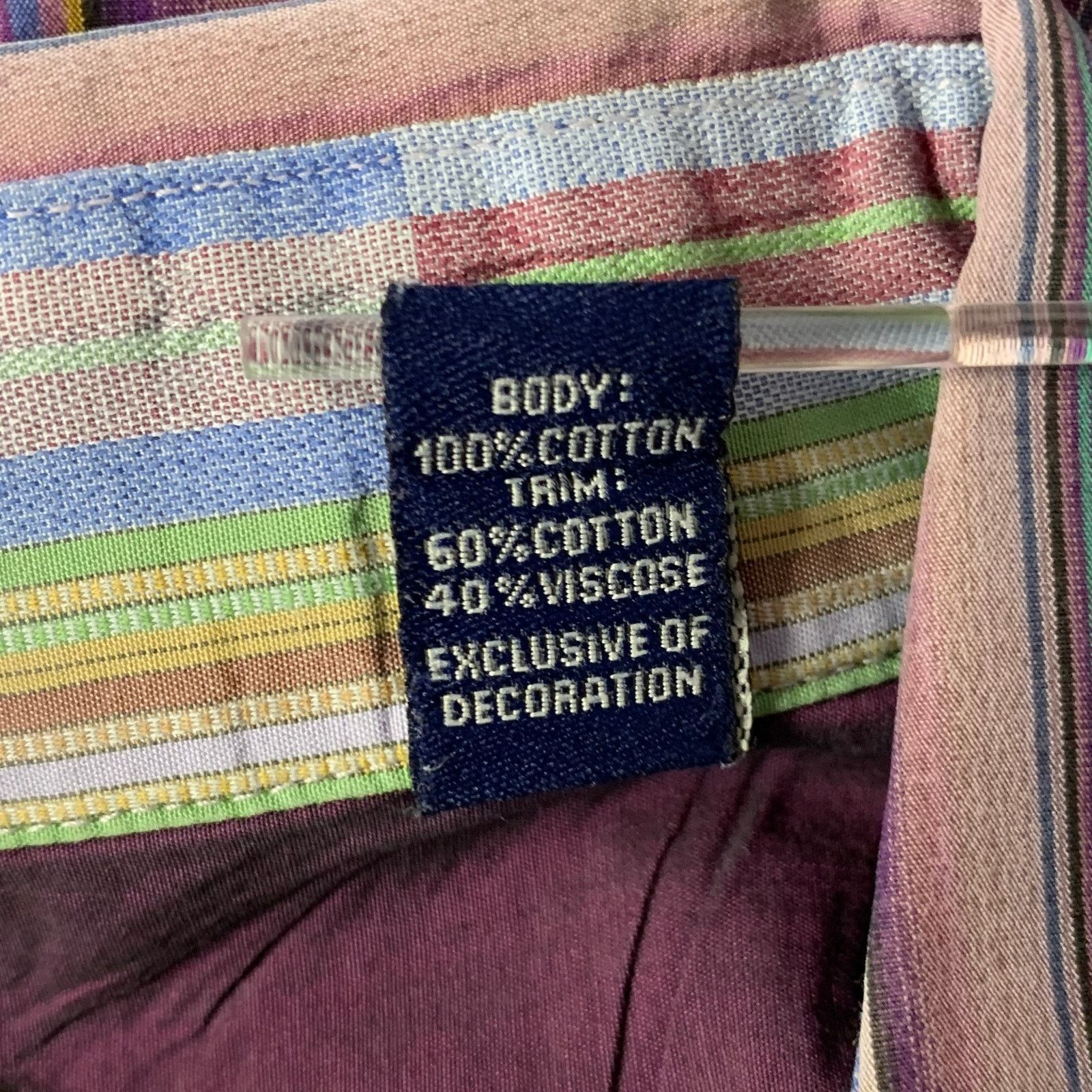 Robert Graham ROBERT GRAHAM Purple Multi-Color Stripe Cotton Blend LS Size US L / EU 52-54 / 3 - 6 Thumbnail