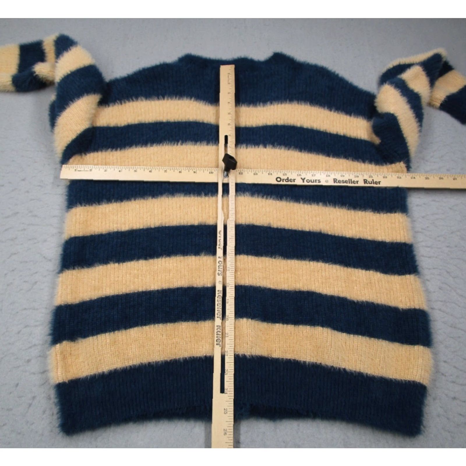 Vintage Listicle Cardigan Women Striped Blue Button Up Long Sleeve Oversized Size L / US 10 / IT 46 - 6 Thumbnail