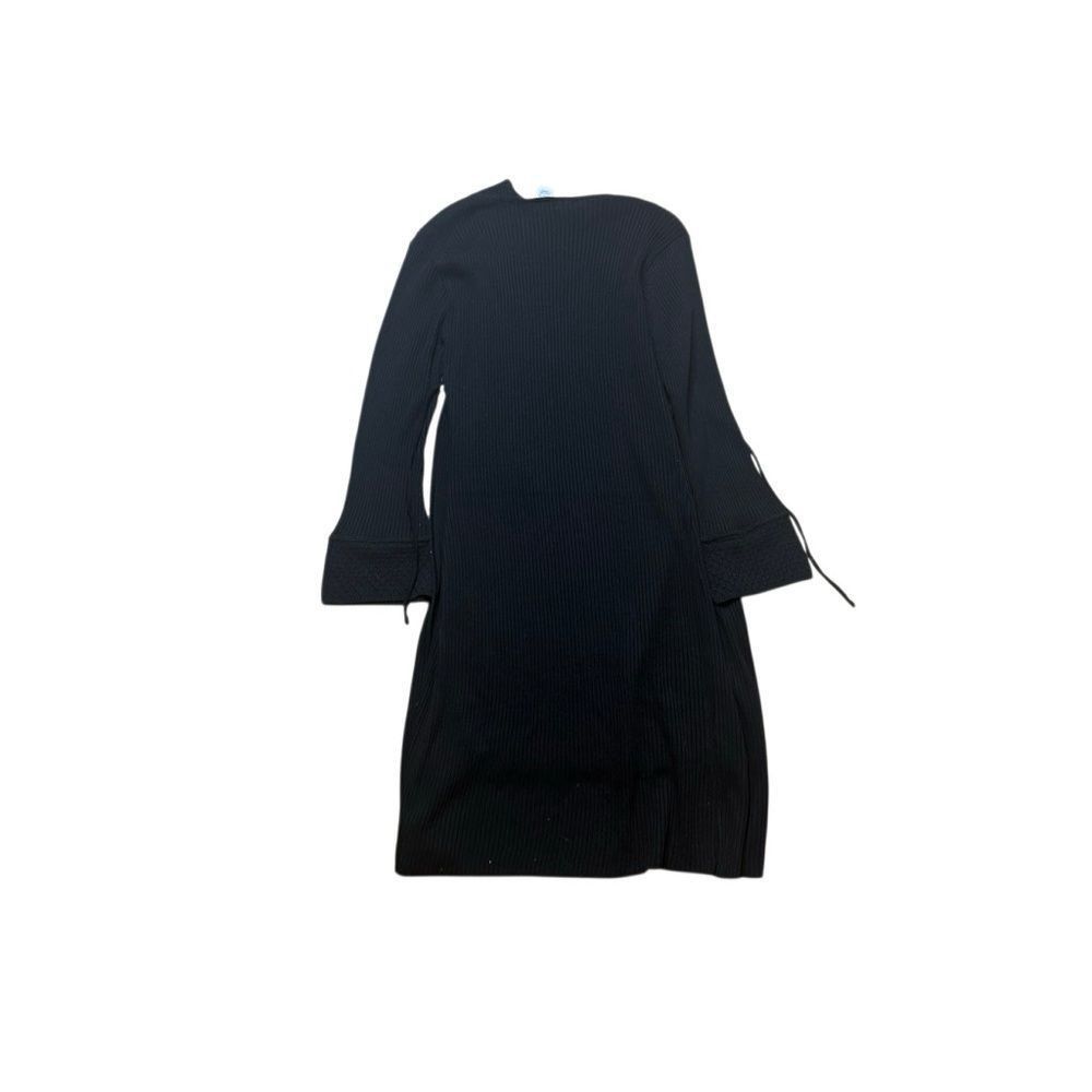 Vintage 90s Vintage Ribbed black skirt and Cardigan duster matching Size XL / US 12-14 / IT 48-50 - 2 Thumbnail