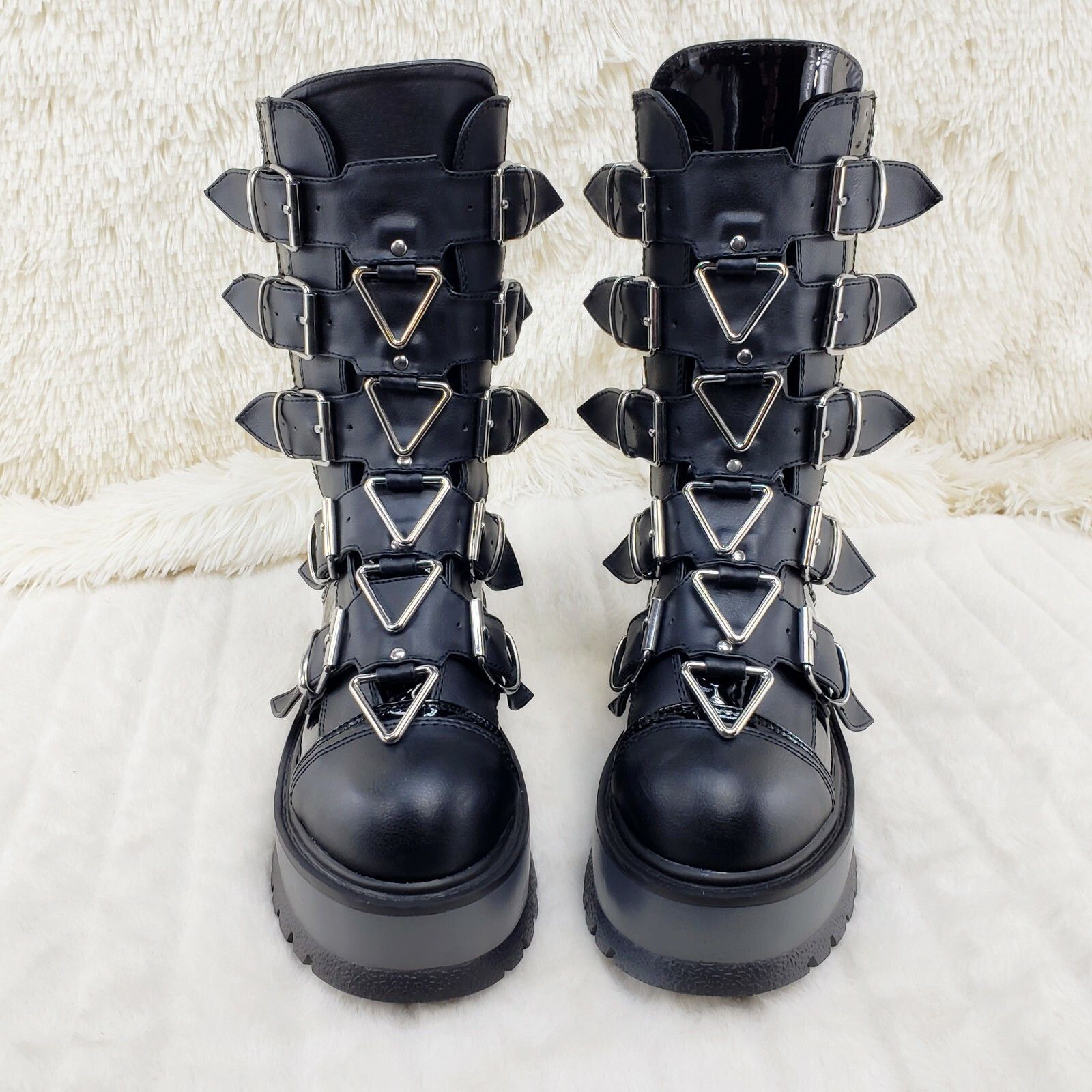 Other DEMONIA Slacker 160 Multi Strap Goth Punk Platform Calf Boot Size US 8 / IT 38 - 7 Thumbnail
