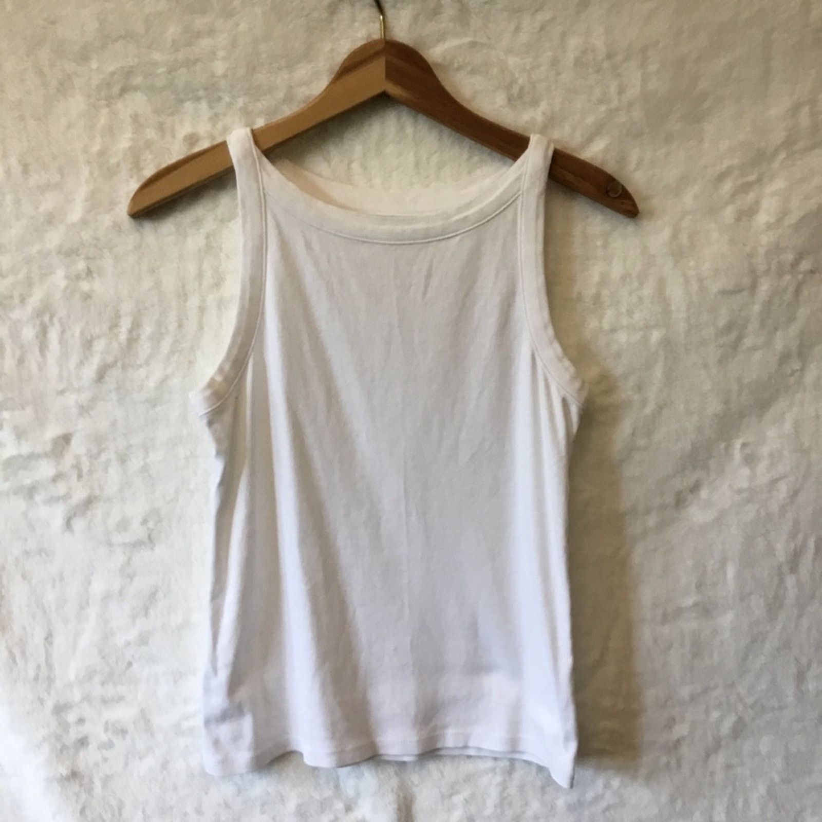Loft Loft White Classic Rib Tank Top Size M / US 6-8 / IT 42-44 - 1 Thumbnail