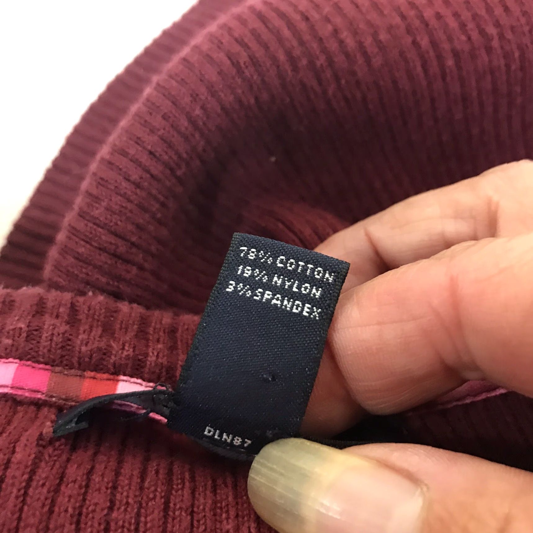 Lands' End Lands' End Women's Blouse Shirt Dress Casual Fall Winter XL Burgundy Cotton Spandex Nylon V-Neck Pullover Size XL / US 12-14 / IT 48-50 - 5 Thumbnail