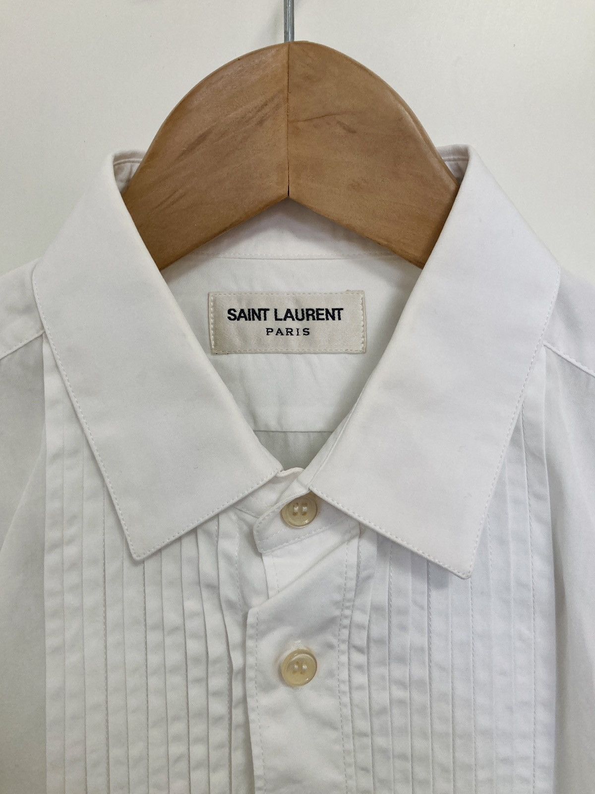 Saint Laurent Paris SAINT LAURENT PARIS BY HEDI SLIMANE PLEATED BIB TUXEDO SHIRT Size 38R - 3 Thumbnail