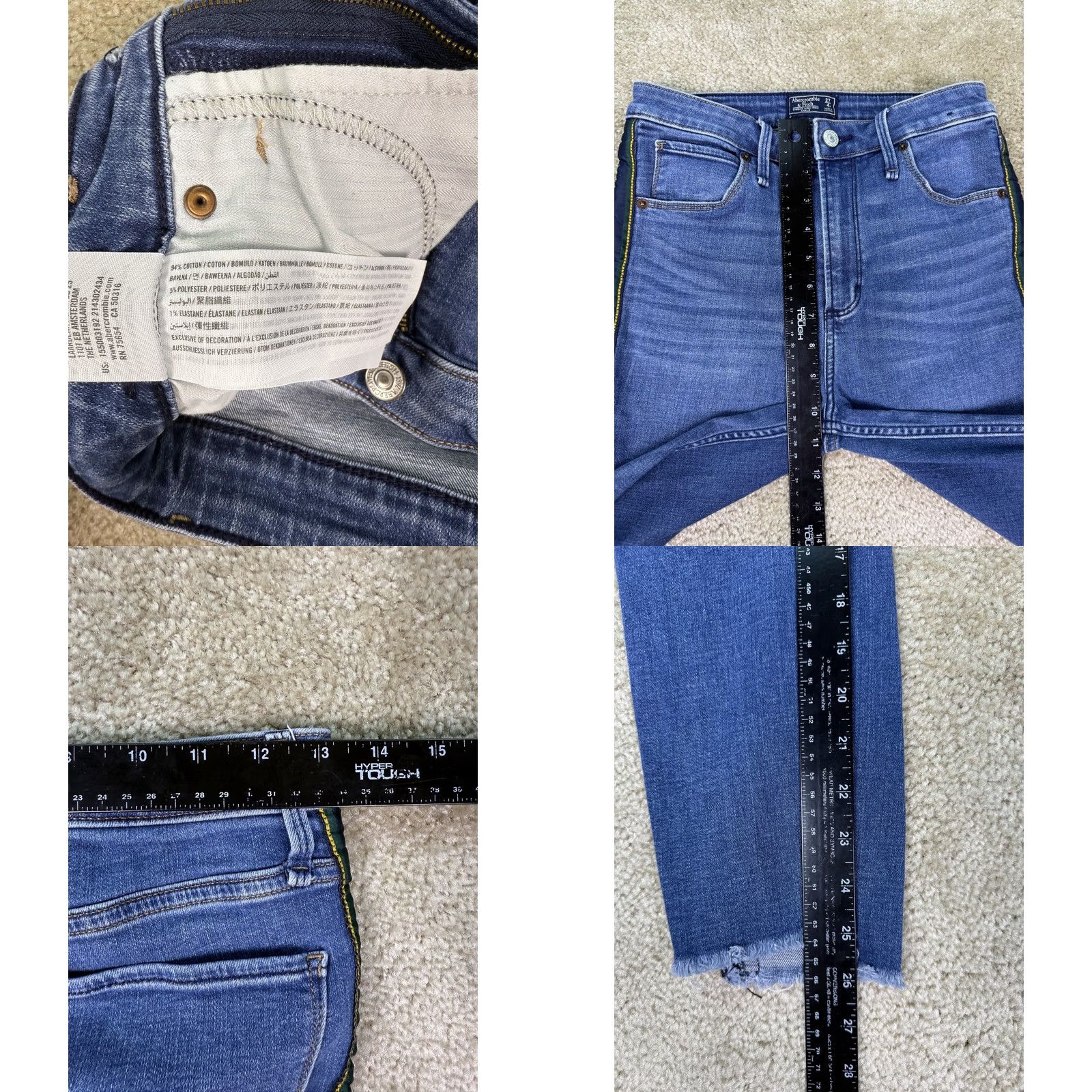 Abercrombie & Fitch Abercrombie & Fitch Simone High Rise Ankle Jeans Size 27/4r Blue B480 Women's Size 26" / US 2 / IT 38 - 8 Thumbnail