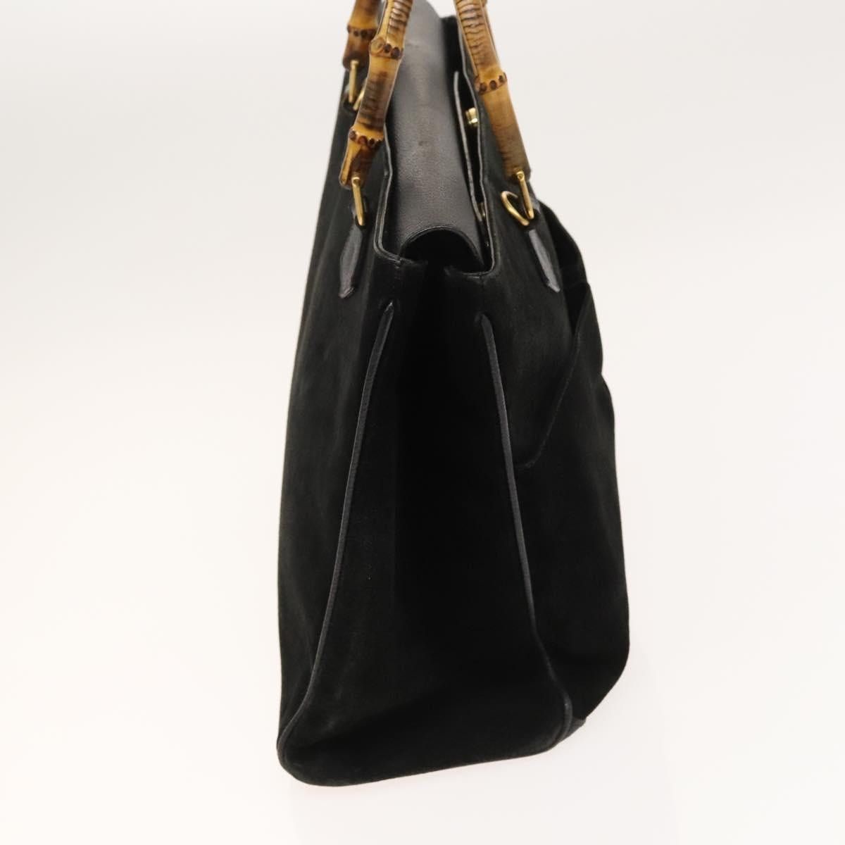 Gucci GUCCI Bamboo Hand Bag Suede Black Gold 002 123 002 123 Size ONE SIZE - 5 Thumbnail
