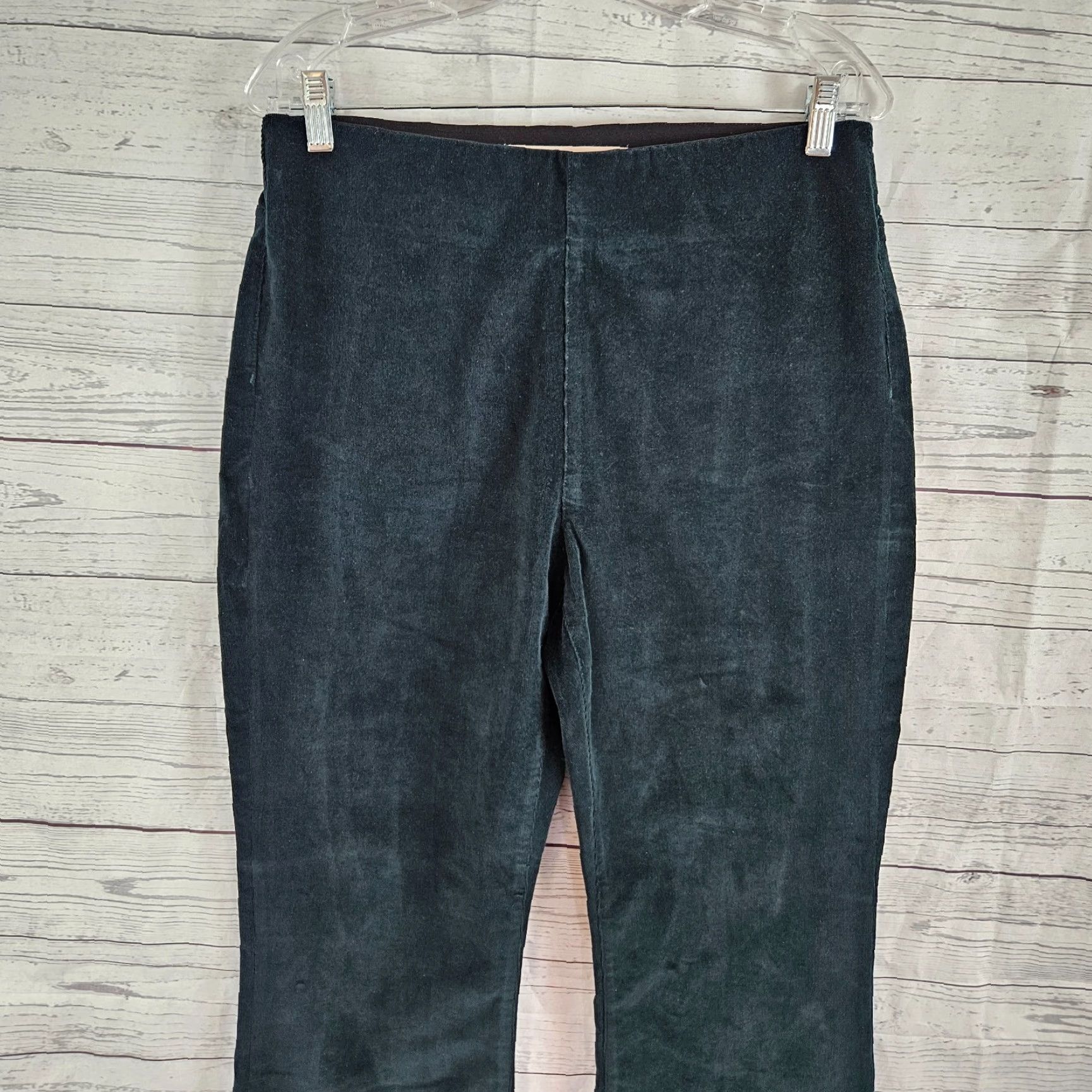 Soft Surroundings Soft Surroundings Womens Flare Corduroy Pants Sz Medium Dark Green Pull On Size 32" / US 10 / IT 46 - 2 Thumbnail