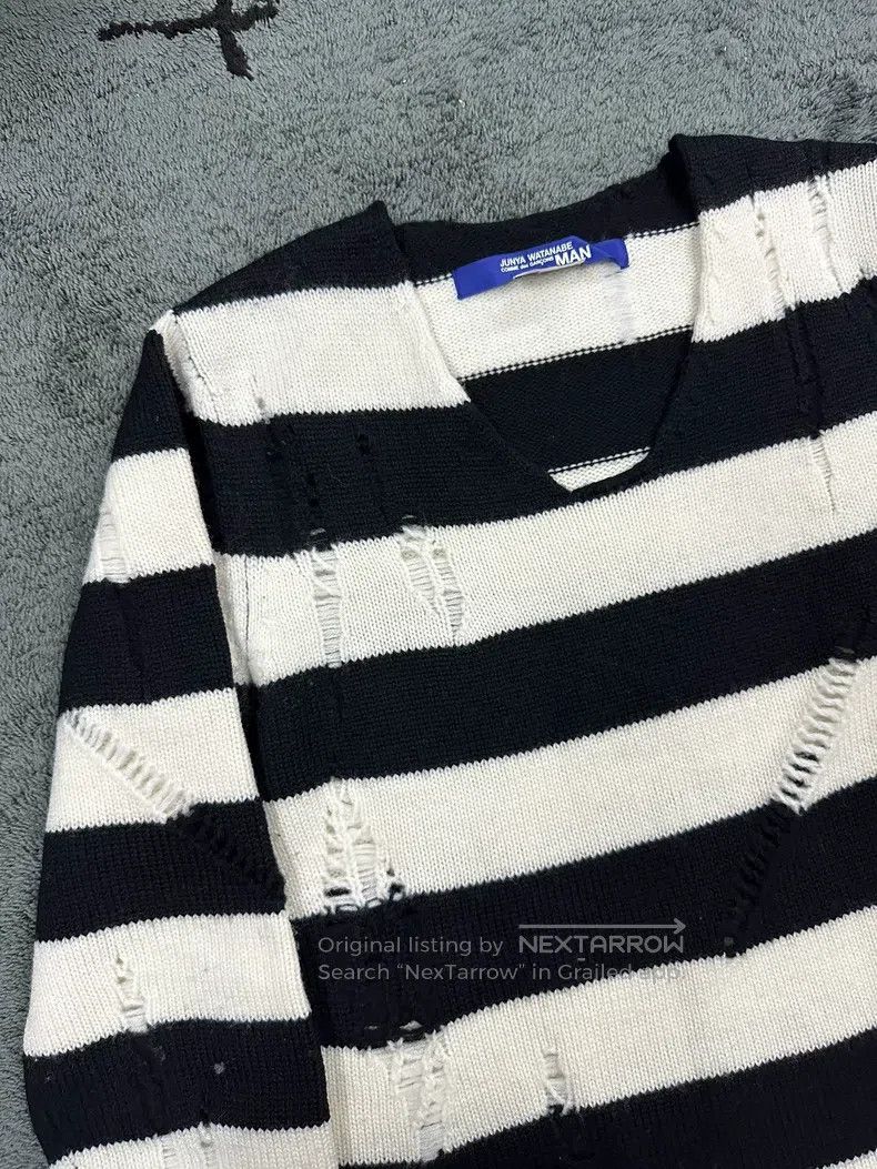 Other JUNYA WATANABE Striped Destroyed Knit Sweater Size US S / EU 44-46 / 1 - 3 Thumbnail