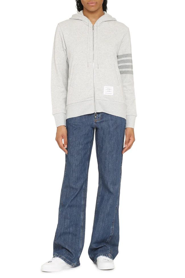 Thom Browne o1s22i1n0924 4-Bar Hoodie With Zipper in Grey Size XS / US 0-2 / IT 36-38 - 3 Thumbnail
