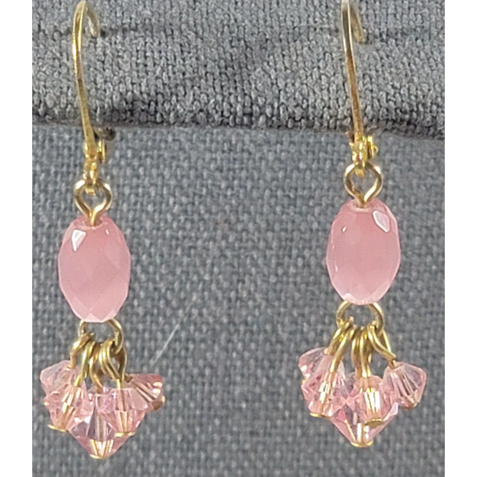 Other Gold Pink Iridescent Multi Size Beads Chandelier Earrings Size ONE SIZE - 2 Thumbnail