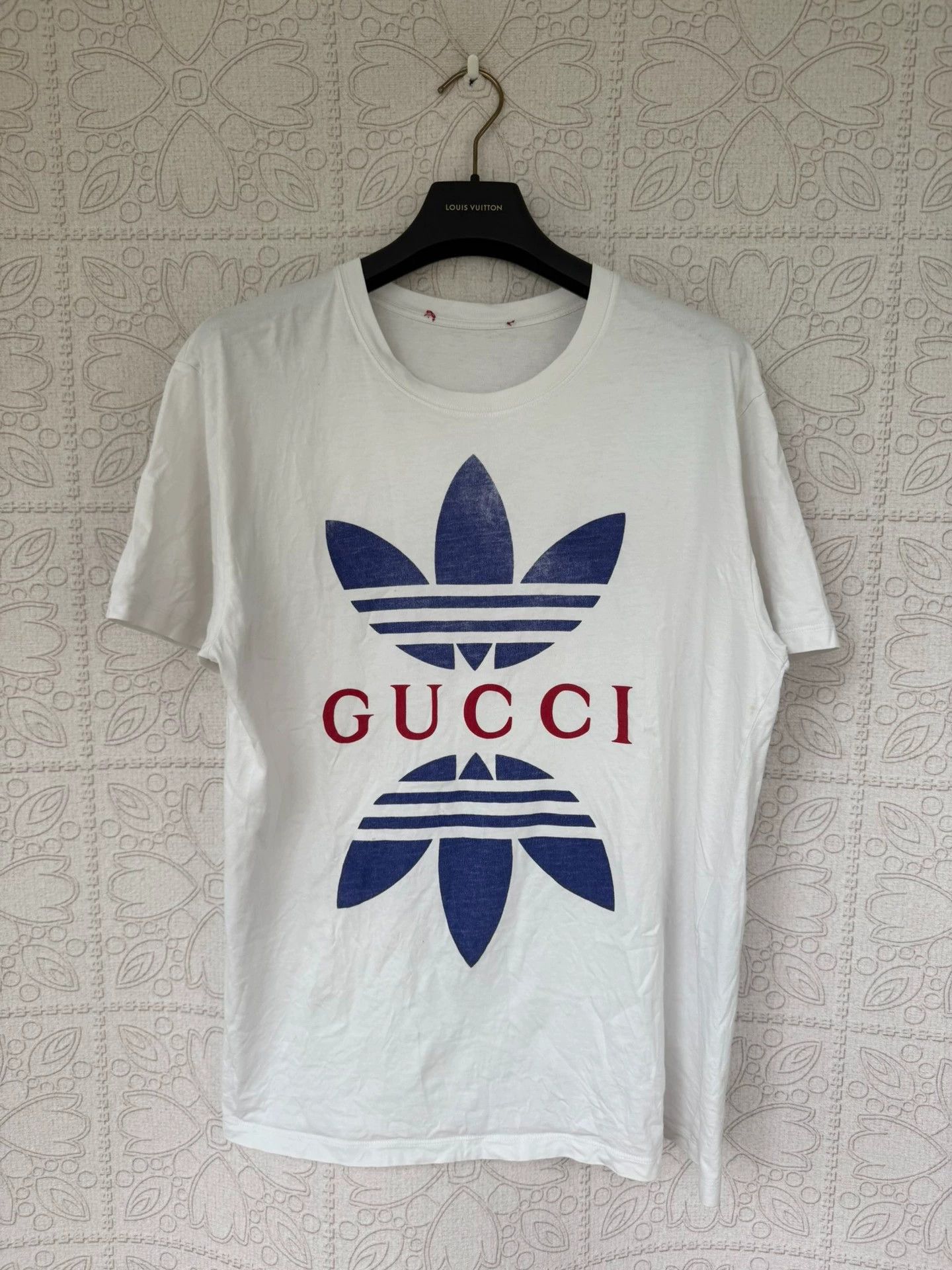 gucci x adidas logo short sleeve t-shirt