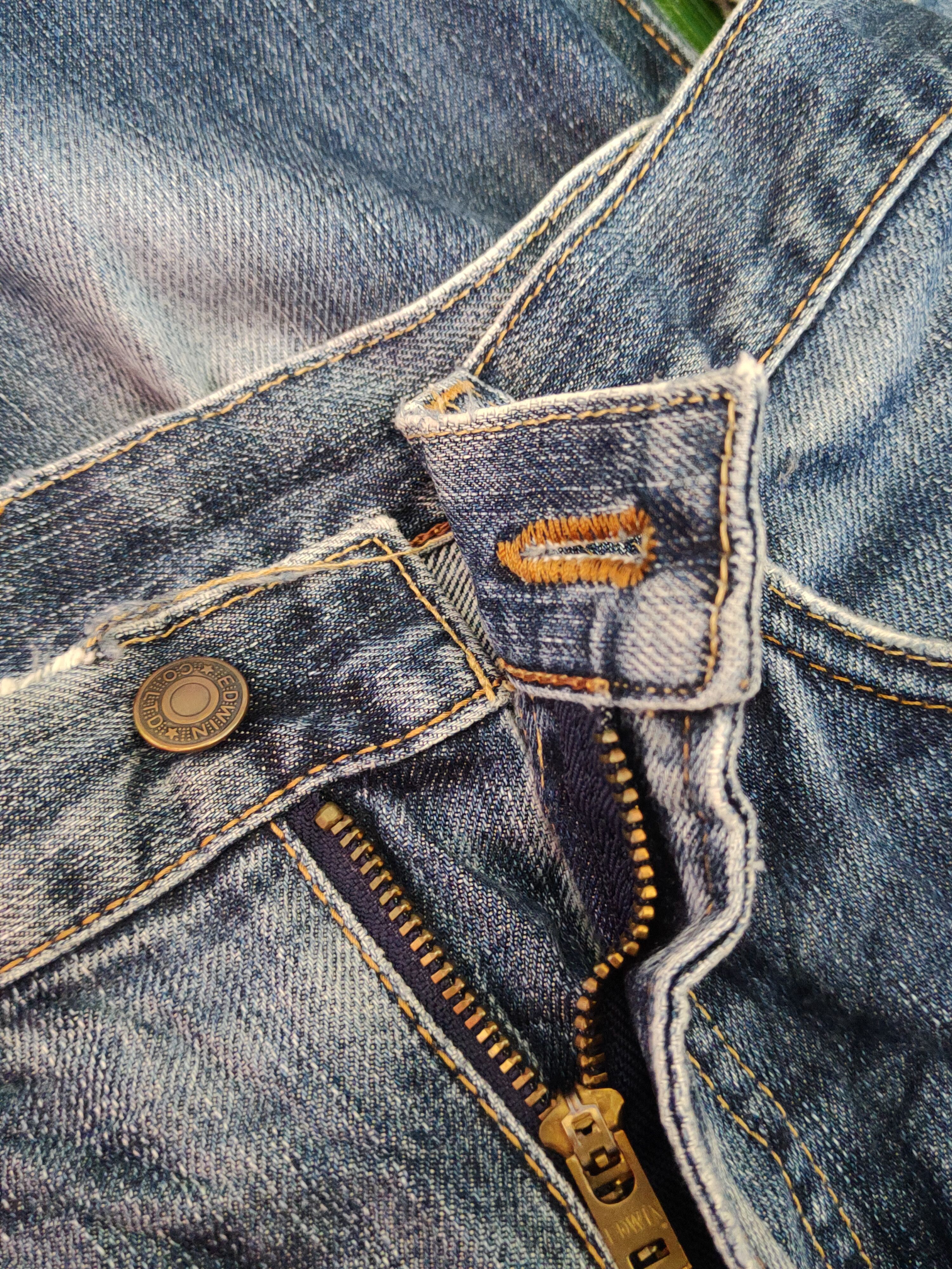 Edwin Edwin Dark Blue Distressed Ripped Jeans #S1646 Size US 29 - 14 Thumbnail