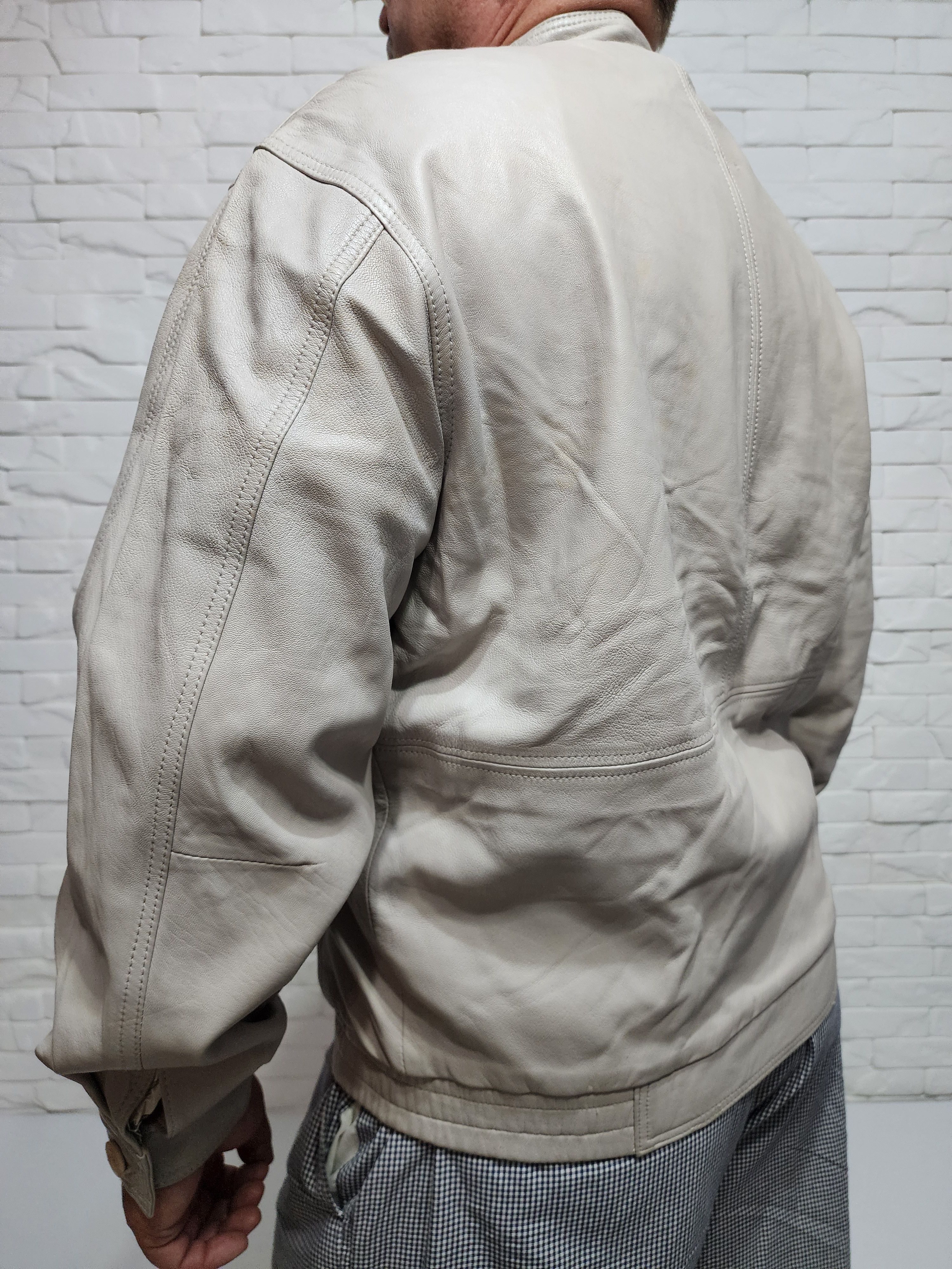 Genuine Leather Men's leather jacket in gray Size US L / EU 52-54 / 3 - 5 Thumbnail