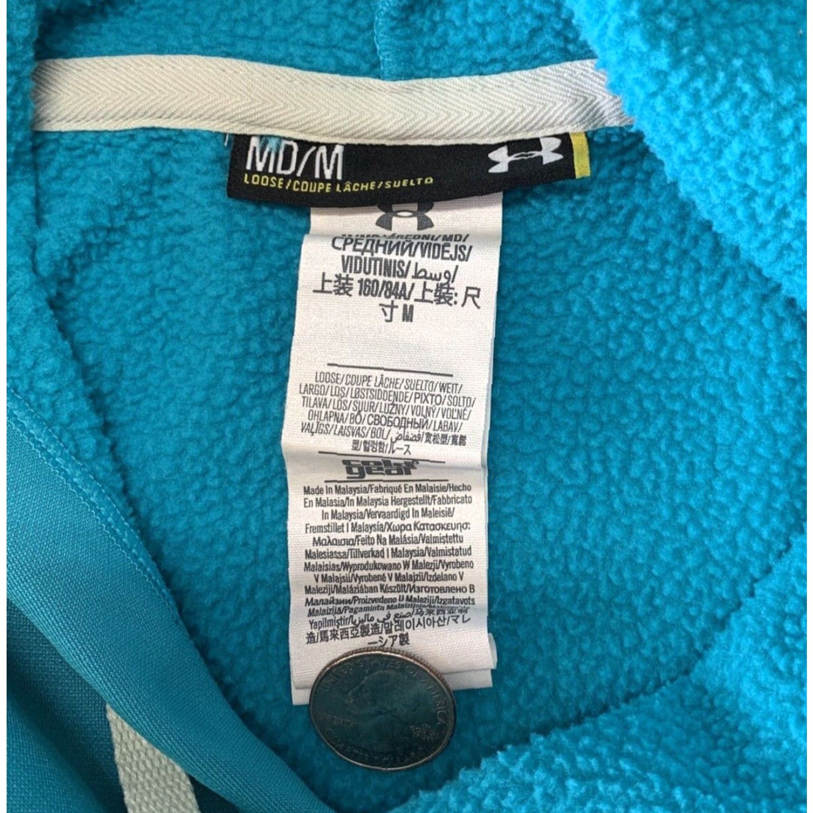 Under Armour Under Armour Storm 1 Cold Gear Hooded Sweatshirt Womens Medium Loose Teal Hoodie Shirt Size M / US 6-8 / IT 42-44 - 2 Thumbnail