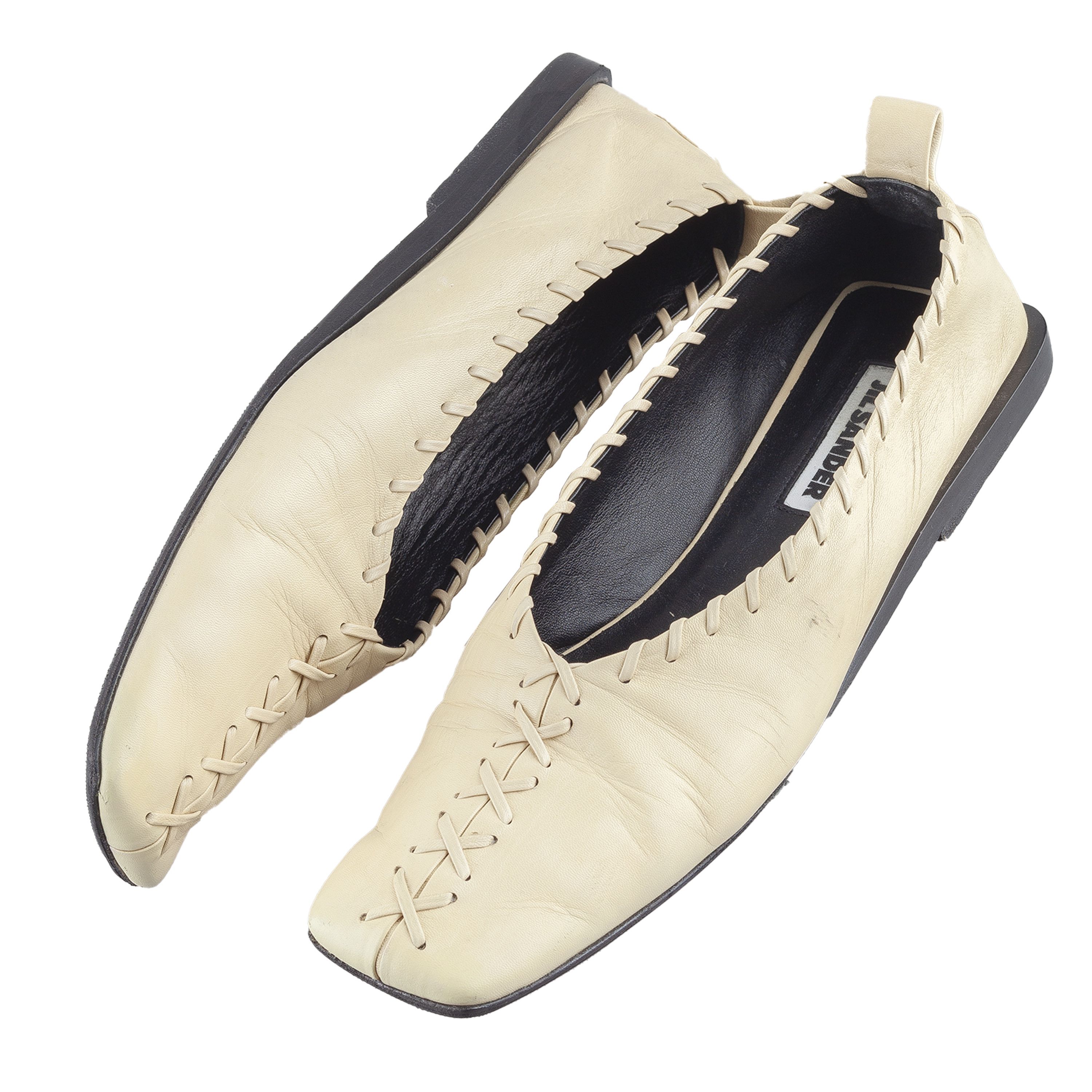 Jil Sander JIL SANDER Leather Ballet Beige Flats (39 IT/40 EU) Size US 9 / IT 39 - 5 Thumbnail
