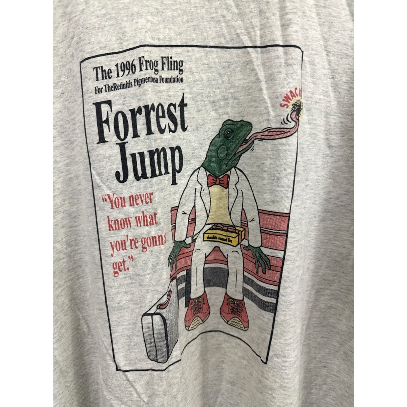 Fruit Of The Loom VTG 90s Forrest Gump Retinitis Pigmentosa Long Sleeve Frog Jump T-Shirt Size XXL Size US XXL / EU 58 / 5 - 4 Thumbnail