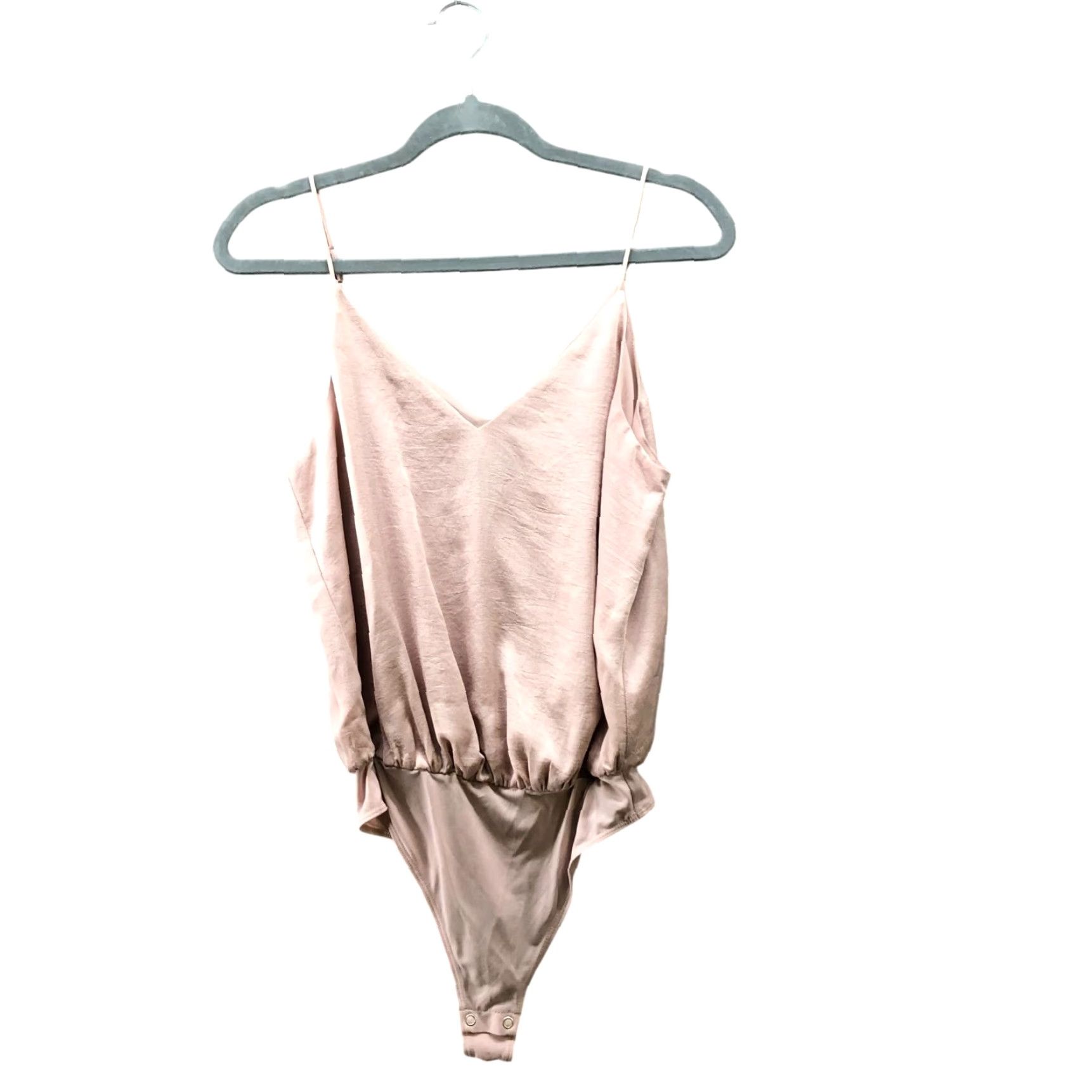 Express Express Satin Cami Bodysuit Womens S Pale Pink V-Neck Adjustable Strap Shirt Tank Camisole Panty? Size S / US 4 / IT 40 - 2 Thumbnail
