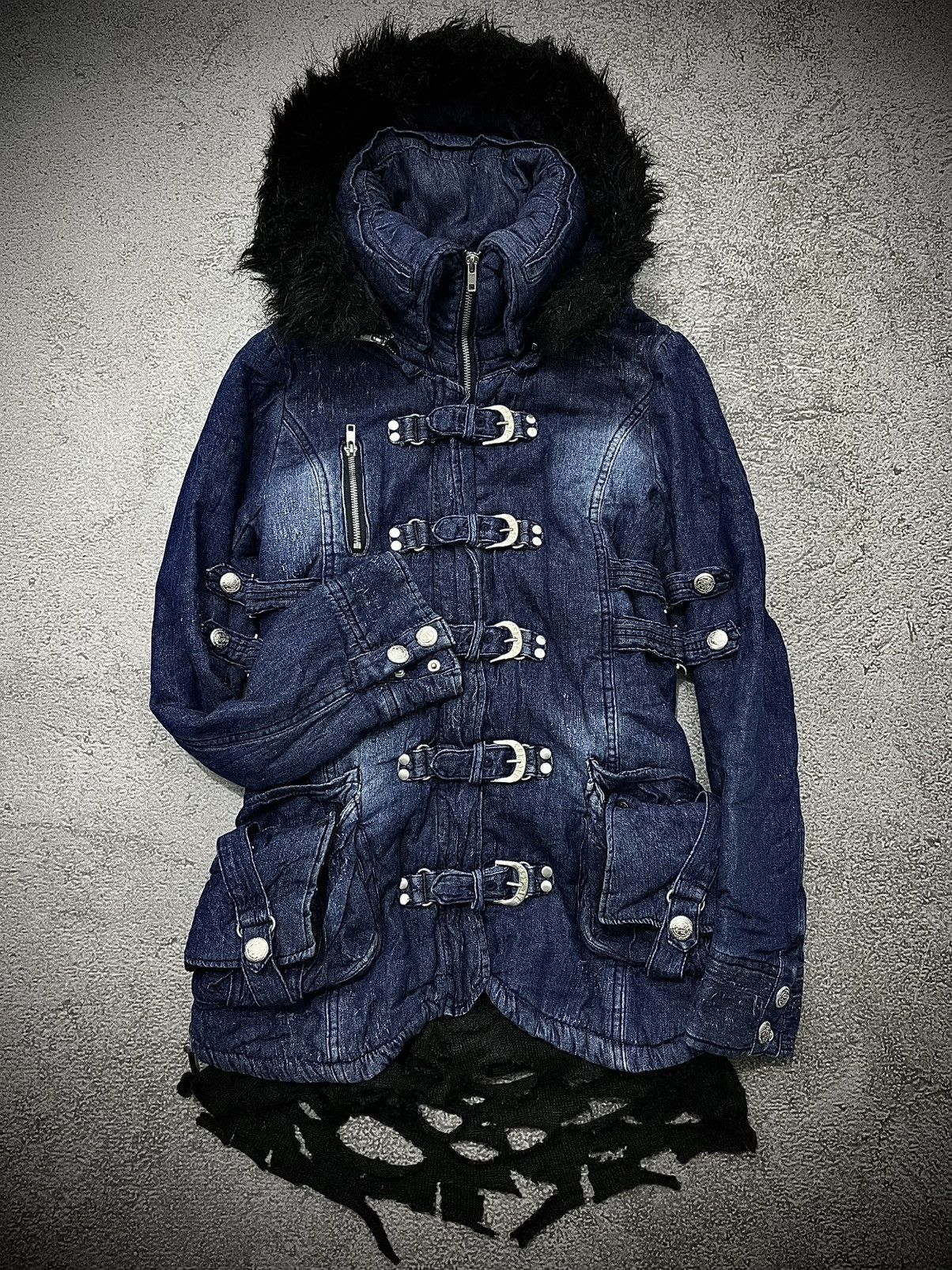 Japanese Brand Vintage Backs Bono Gothic Bondage Retro Fur Hooded Jacket Size US M / EU 48-50 / 2 - 2 Thumbnail