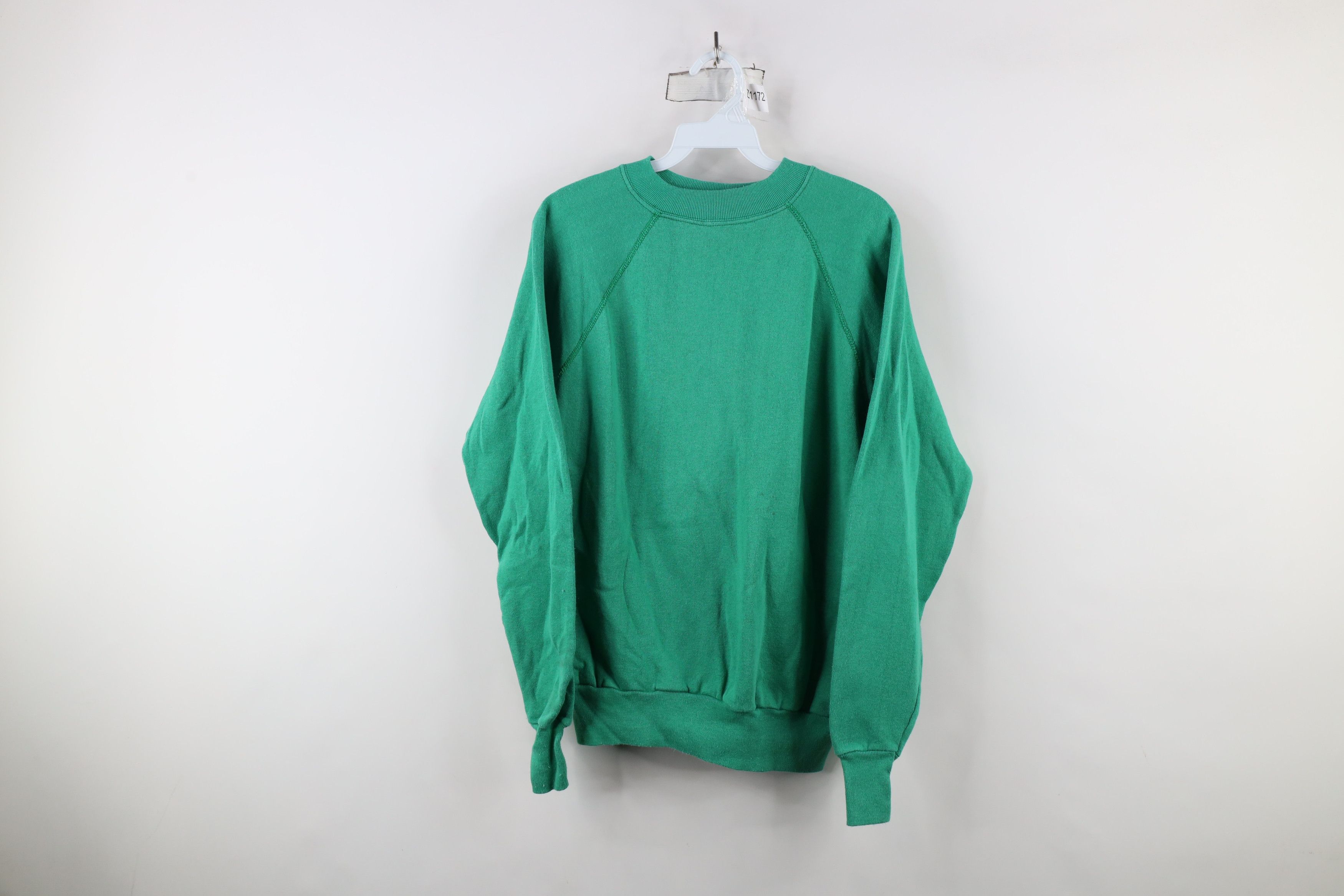 Vintage Vintage 70s Streetwear Raglan Crewneck Sweatshirt Green USA Size US M / EU 48-50 / 2 - 1 Thumbnail