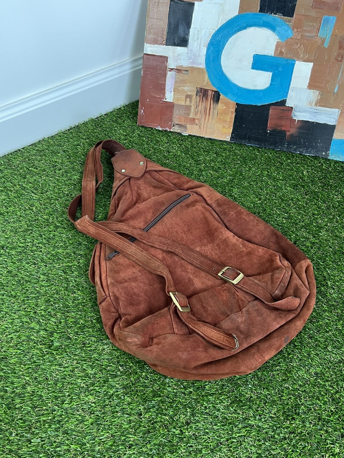 Japanese Brand Y2k Vintage Traveller Suede Leather Sling Bag Brown Size ONE SIZE - 6 Thumbnail