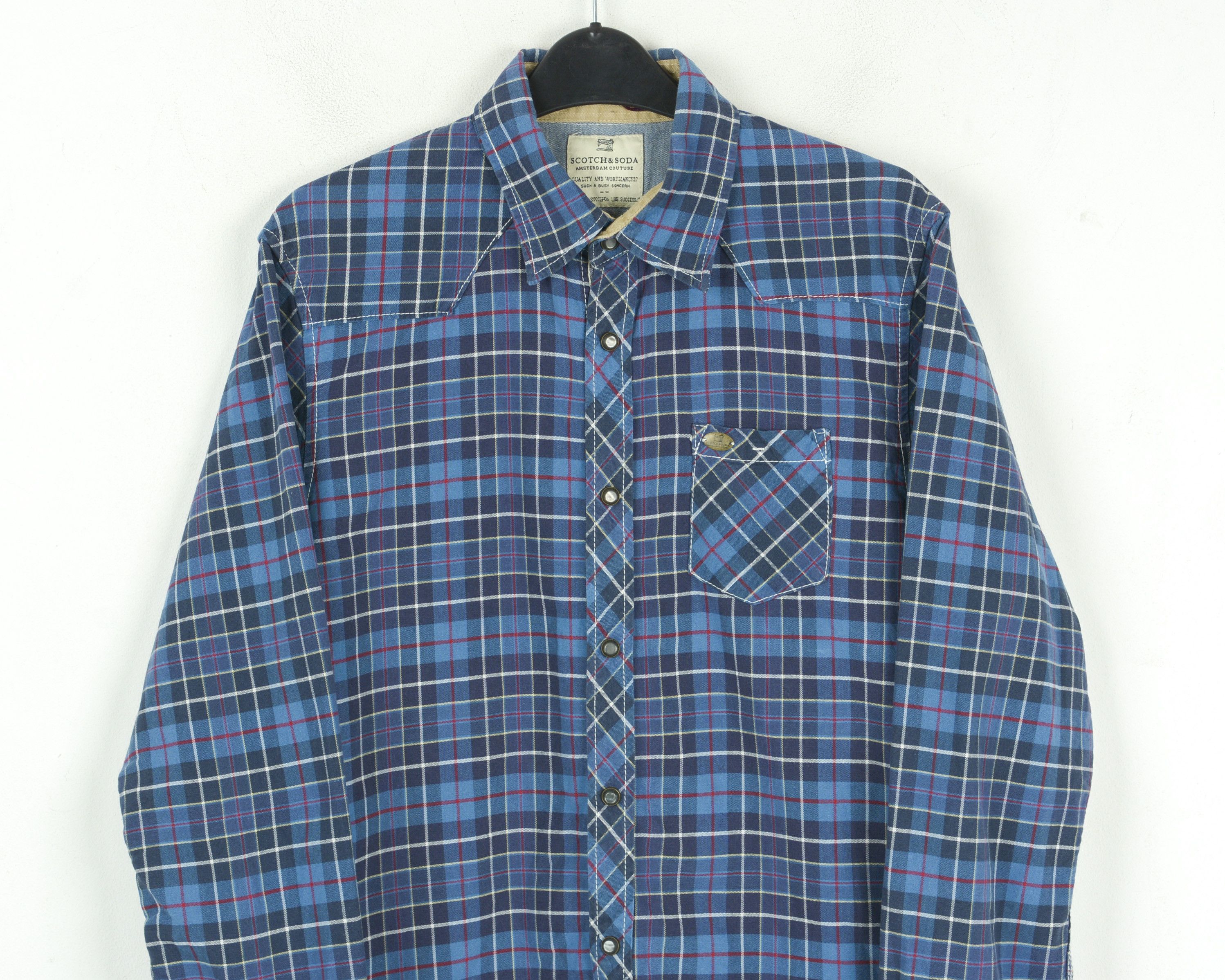 Scotch & Soda Casual Shirt Long Sleeve Check Cotton Snap Button Up Top Size US M / EU 48-50 / 2 - 2 Thumbnail