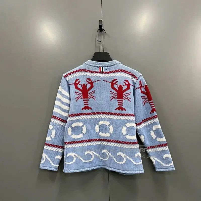 Thom Browne Thom Browne Blue Wool Long Sleeve Sweater . Size XXS / US 00 / IT 34 - 3 Thumbnail