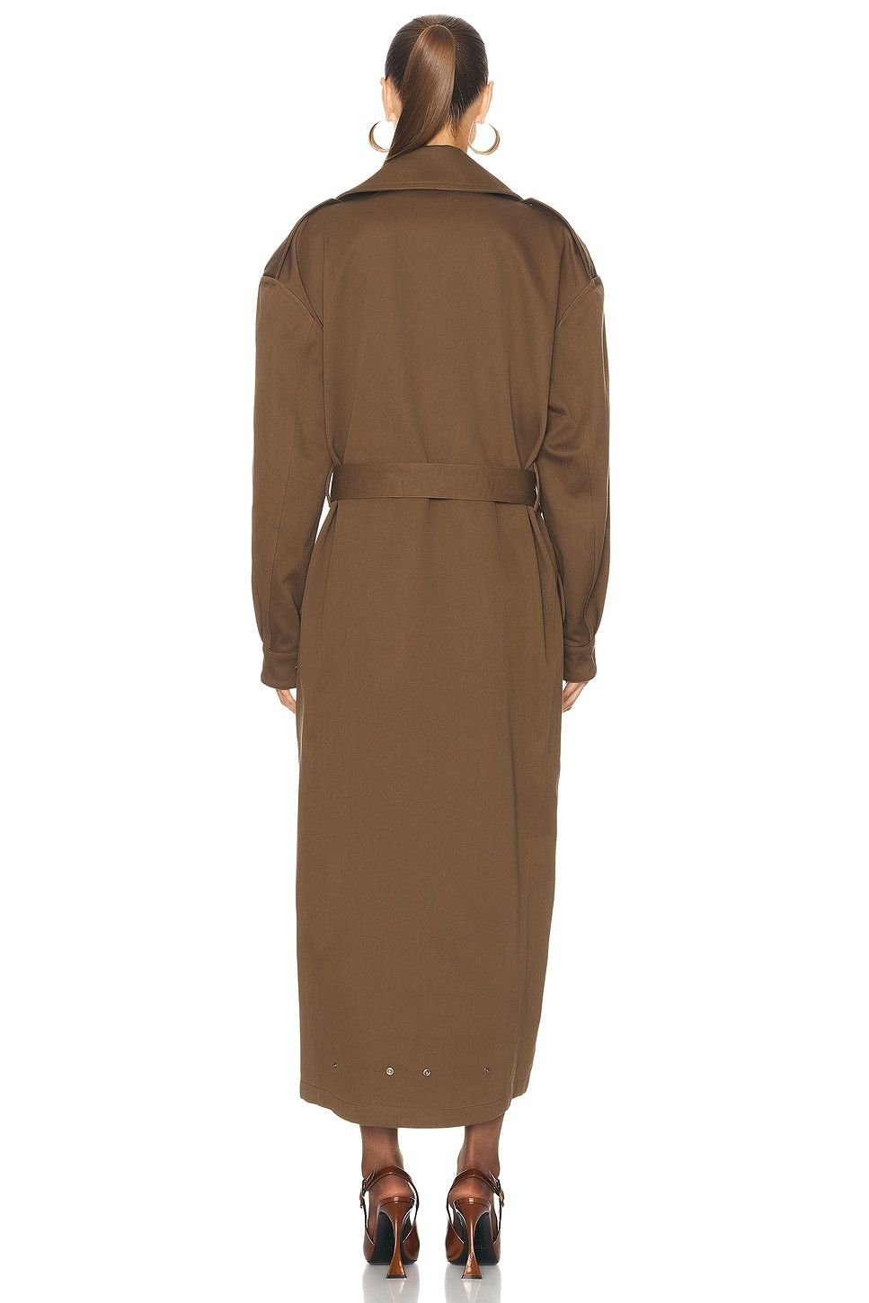 Saint Laurent Paris o1b1hav110525 786330 Coat in Cotton in Brown Size M / US 6-8 / IT 42-44 - 4 Thumbnail