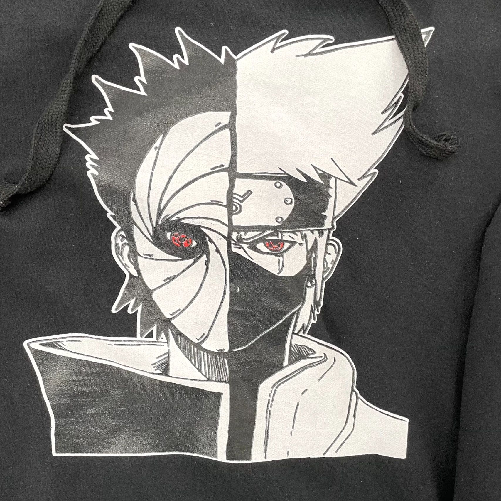 Vintage Kakashi Obito Hoodie Adult Medium Black Anime Pullover Mens M Graphic Print Hooded Sweatshirt Pullover Kakashi Obito Naruto Shippuden Graphic Print Size US M / EU 48-50 / 2 - 4 Thumbnail