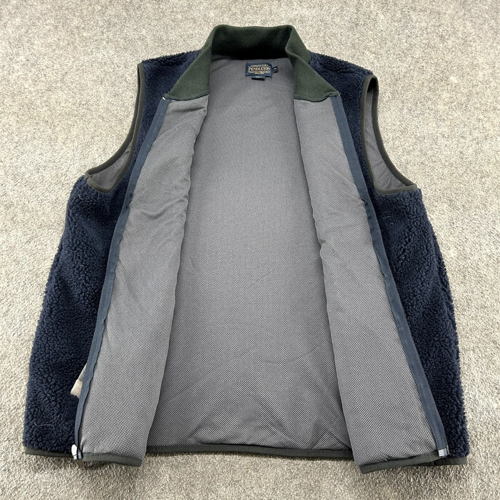 Pendleton Pendleton Vest XL Blue Fleece Full Zip Wool Bomber Jacket Lined Pockets Regular Mens Size US XL / EU 56 / 4 - 3 Thumbnail