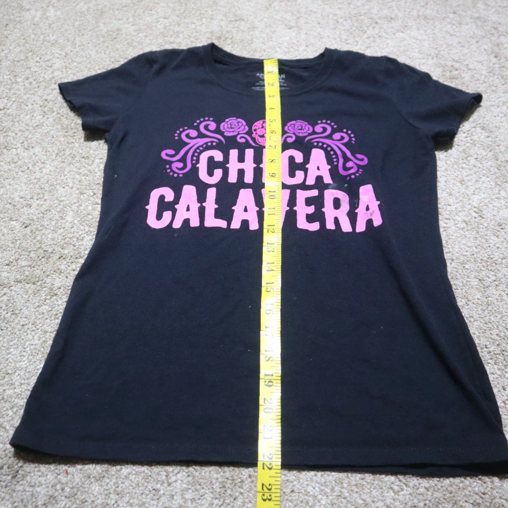 Sugar VINTAGE Chica Calavera Sugar Skull Graphic T Shirt Black White Adult Womens Size S Small Size S / US 4 / IT 40 - 6 Thumbnail