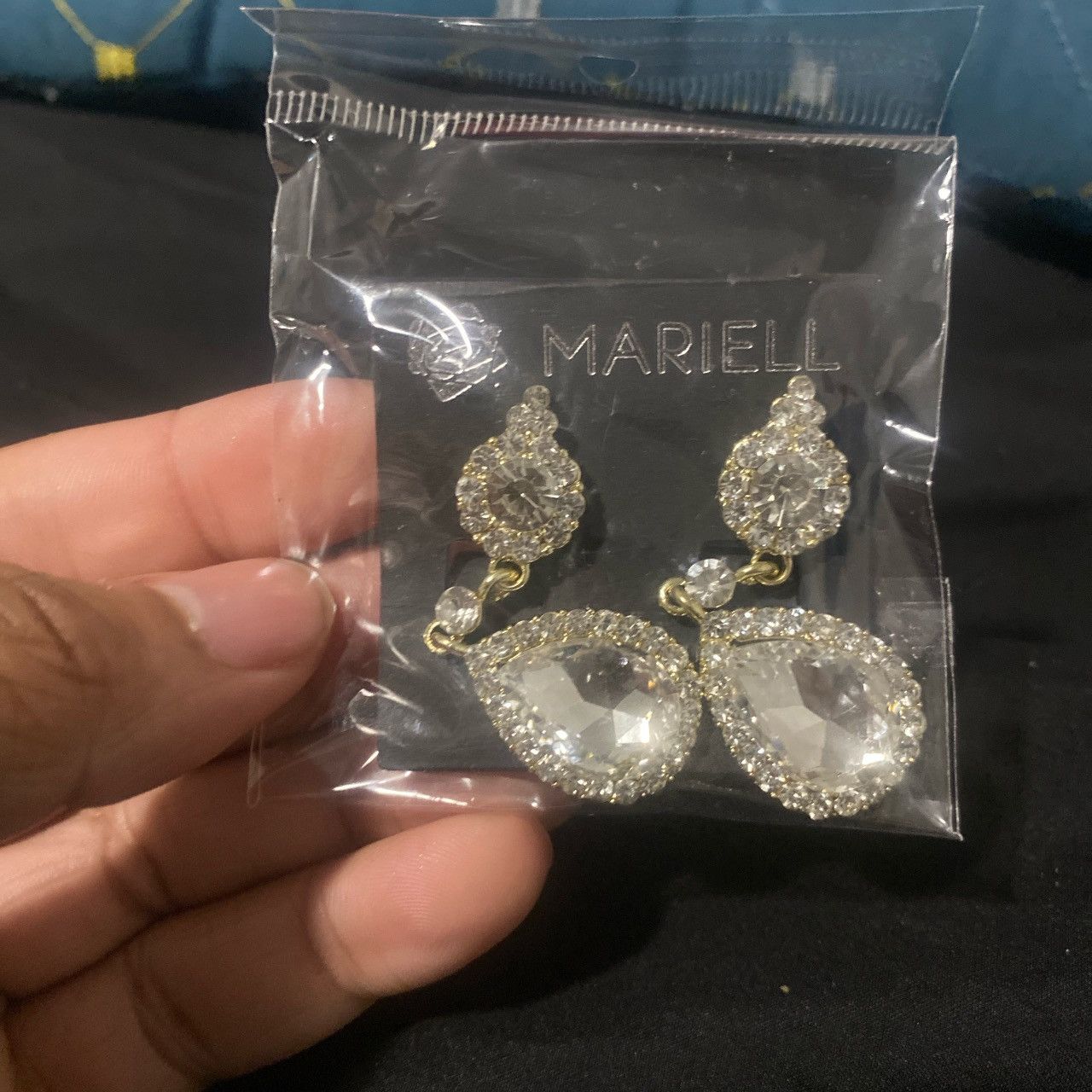 Marsell Dazzling Mariell Crystal Teardrop Earrings Size ONE SIZE - 1 Thumbnail