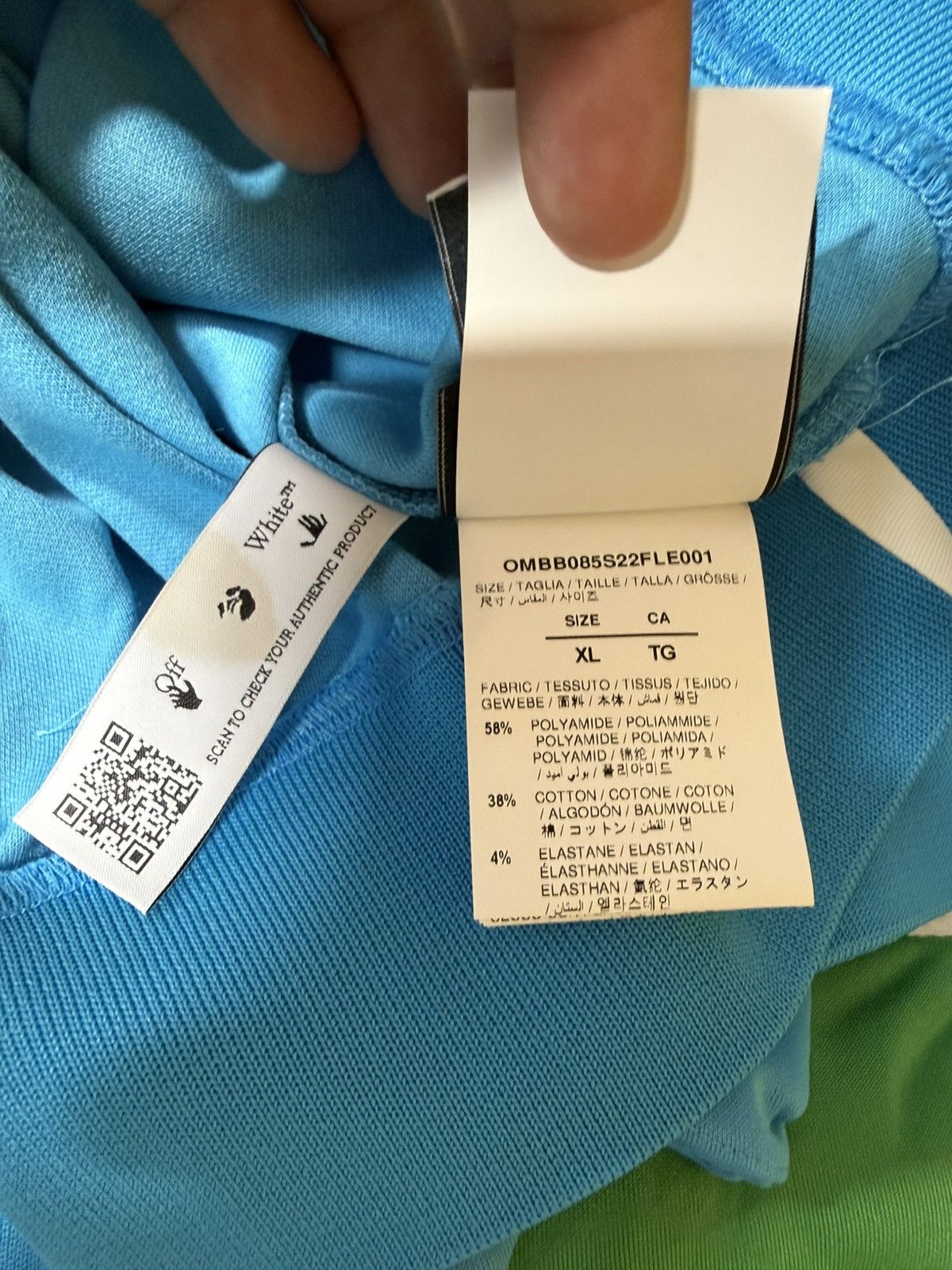 Off-White Off-White Hand Logo Hoodie Blue Size US XL / EU 56 / 4 - 10 Thumbnail