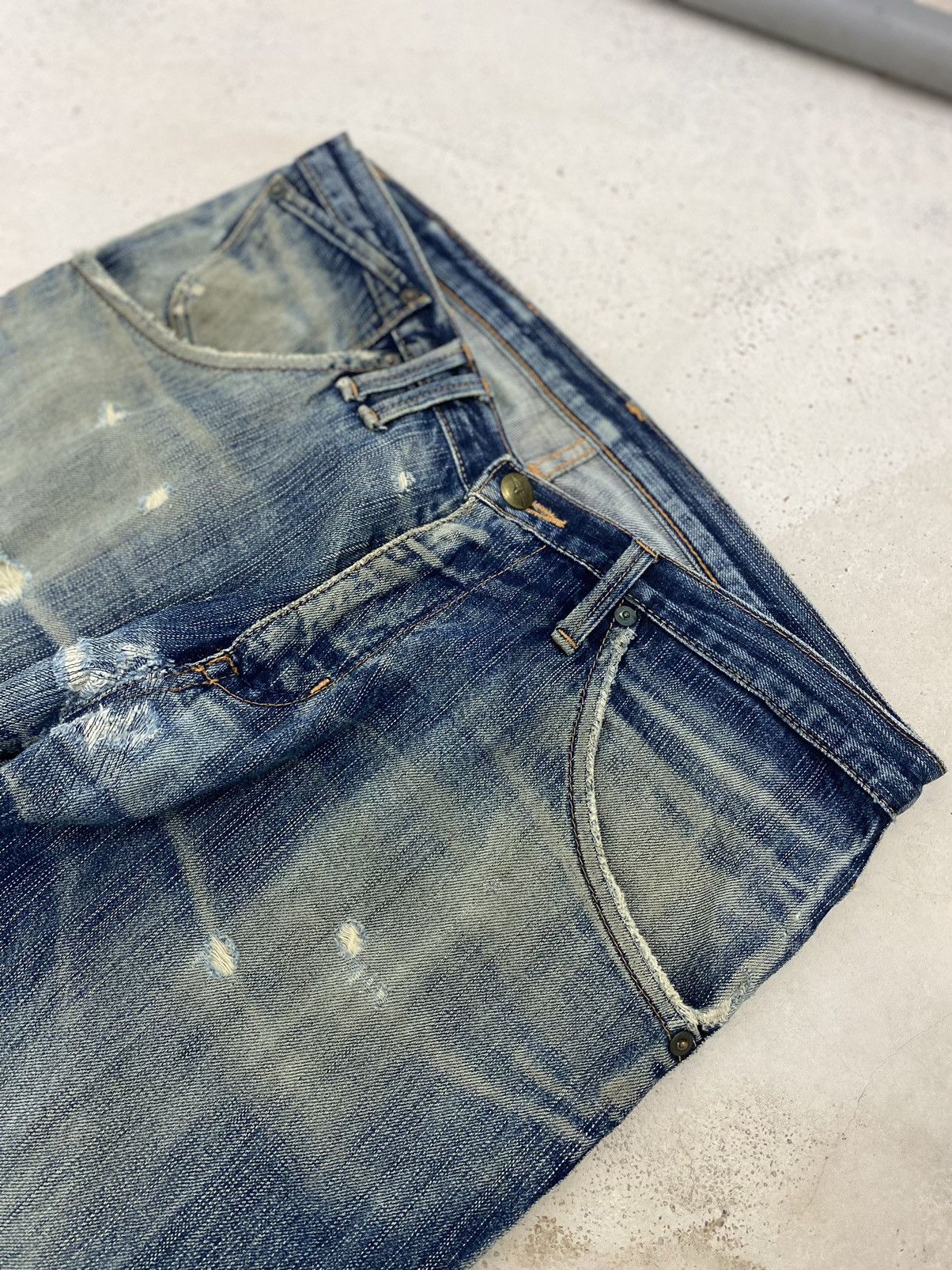 If Six Was Nine Vintage Meple Straight Leg Distressed Worn Look Classic Fade Size US 31 - 7 Thumbnail