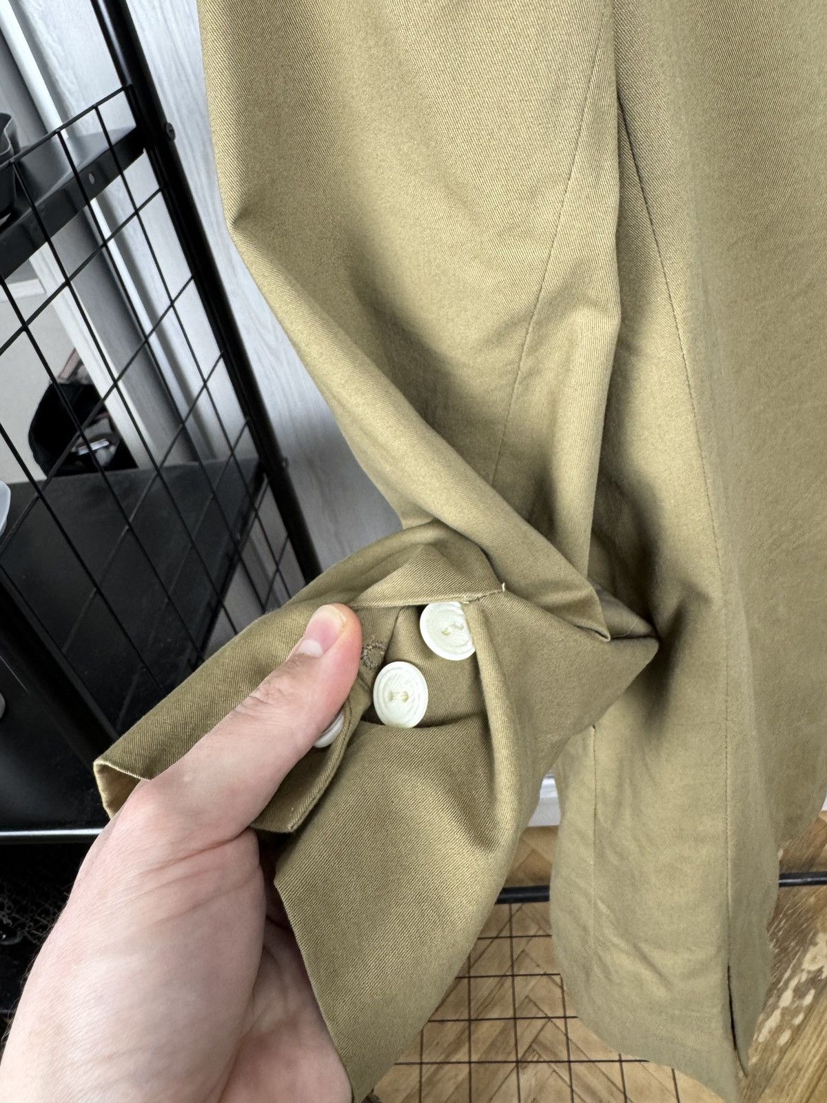 DAKS Daks London cotton beige unlined 3 button blazer Size L / US 10 / IT 46 - 12 Thumbnail