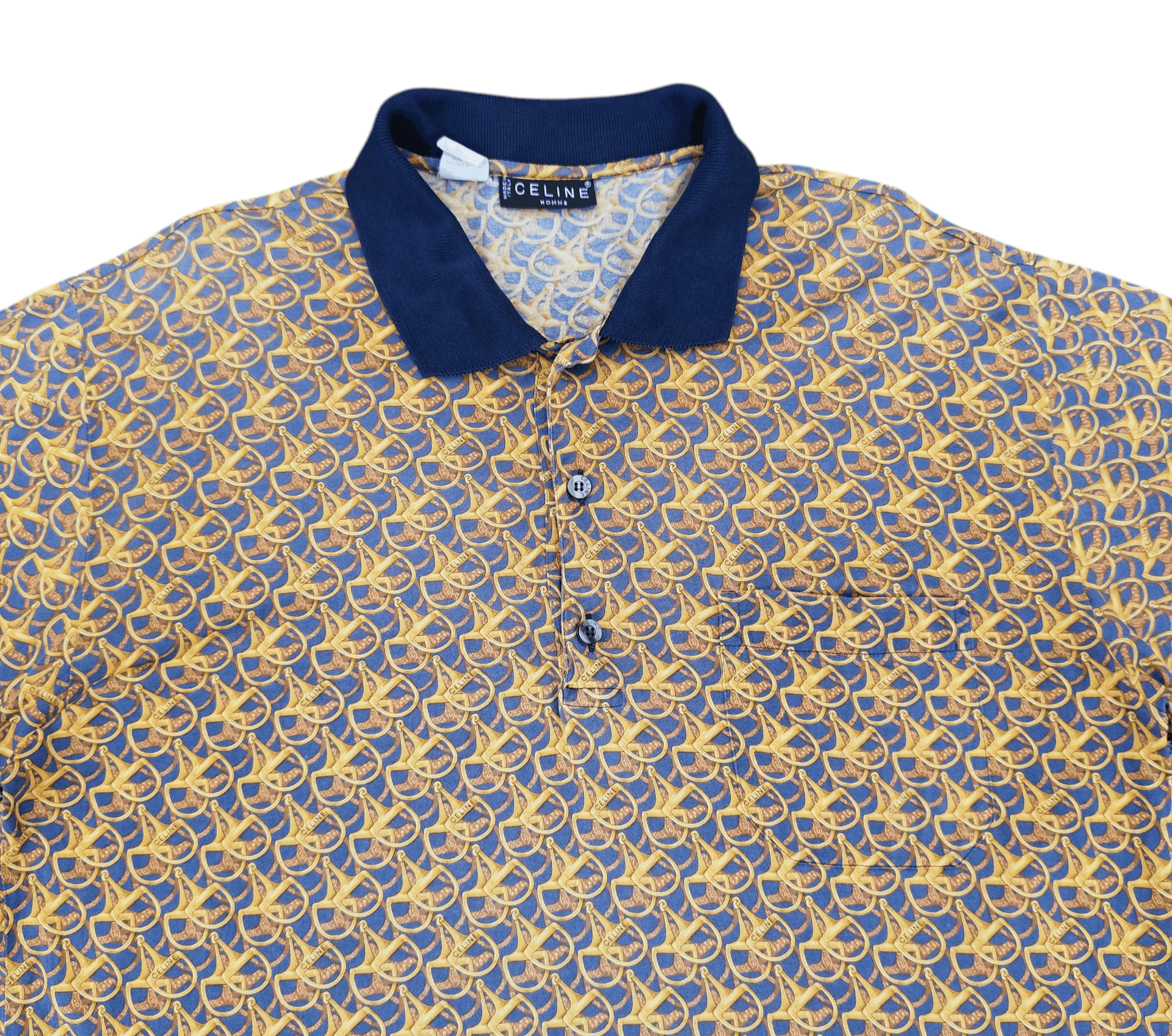 Celine Vintage celine monogram polo shirt Size US M / EU 48-50 / 2 - 2 Thumbnail