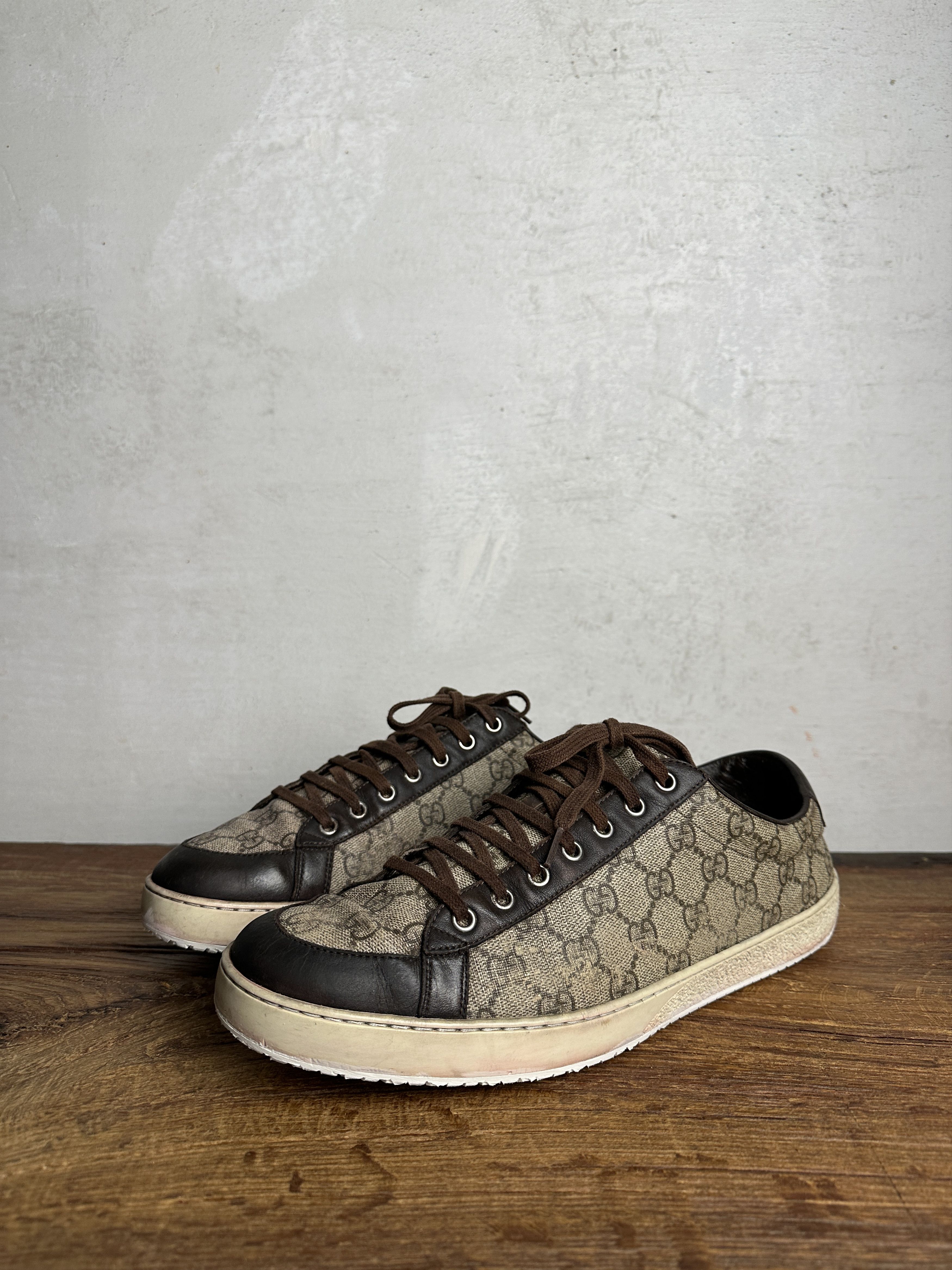 Gucci Gucci GG Logo Supreme Leather Sneakers Size US 11 / EU 44 - 1 Thumbnail