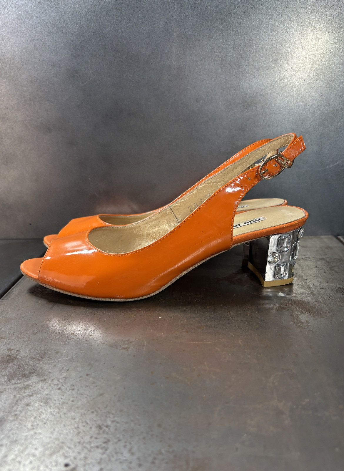 Miu Miu 2011 Miu Miu Heels Patent Leather Jewel Rhinestone Straps Size US 8 / IT 38 - 6 Thumbnail
