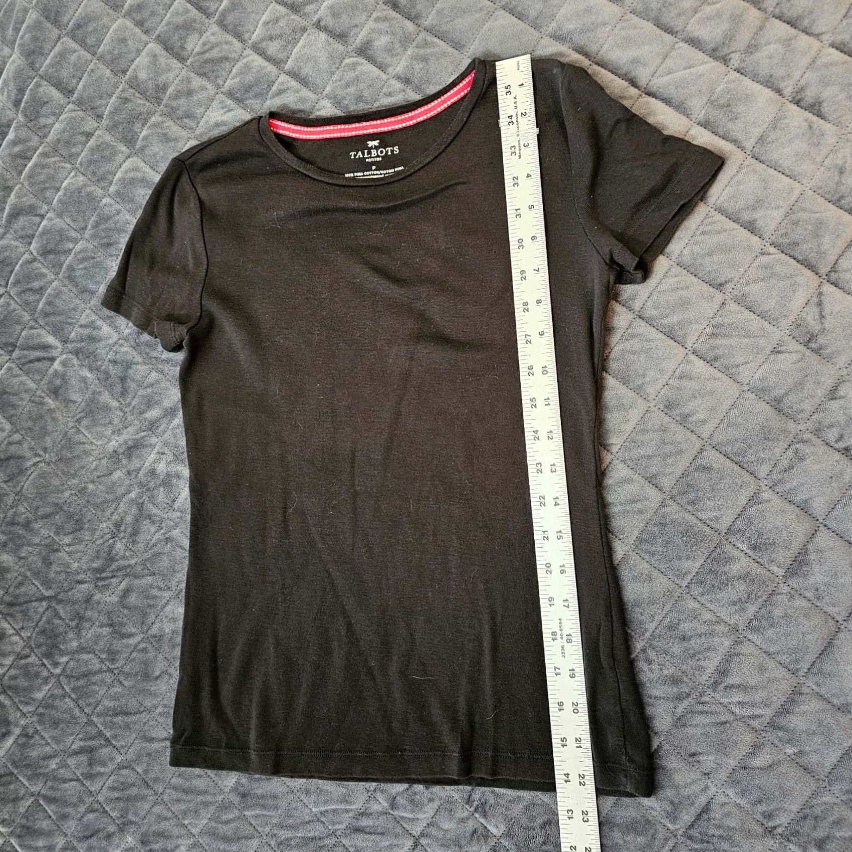Talbots Talbots T-Shirt Womens Petite Black 100% Cotton Long Sleeve Round Neck Casual Solid PSS Size XXS / US 00 / IT 34 - 3 Thumbnail