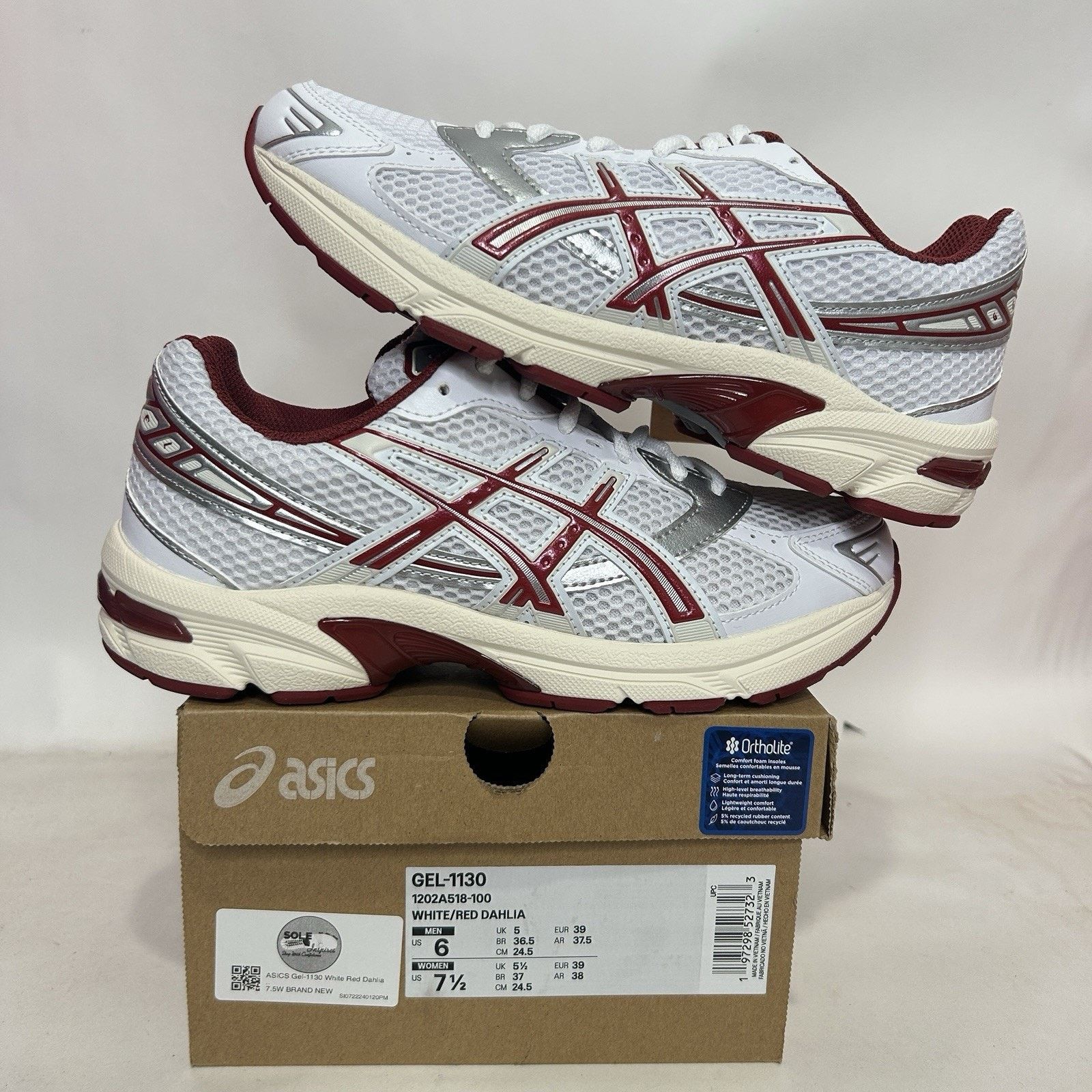 Asics Gel-1130 WMNS White Red Dahlia