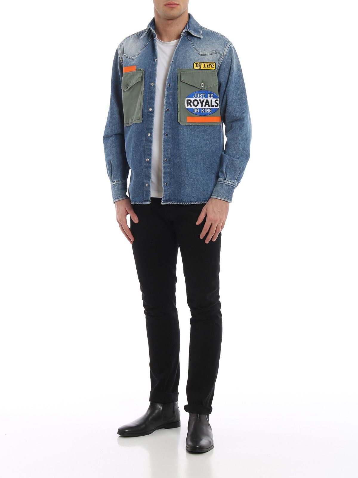 Dolce & Gabbana o1y0125 Denim Shirt in Blue Size US XXS / EU 40 - 5 Thumbnail