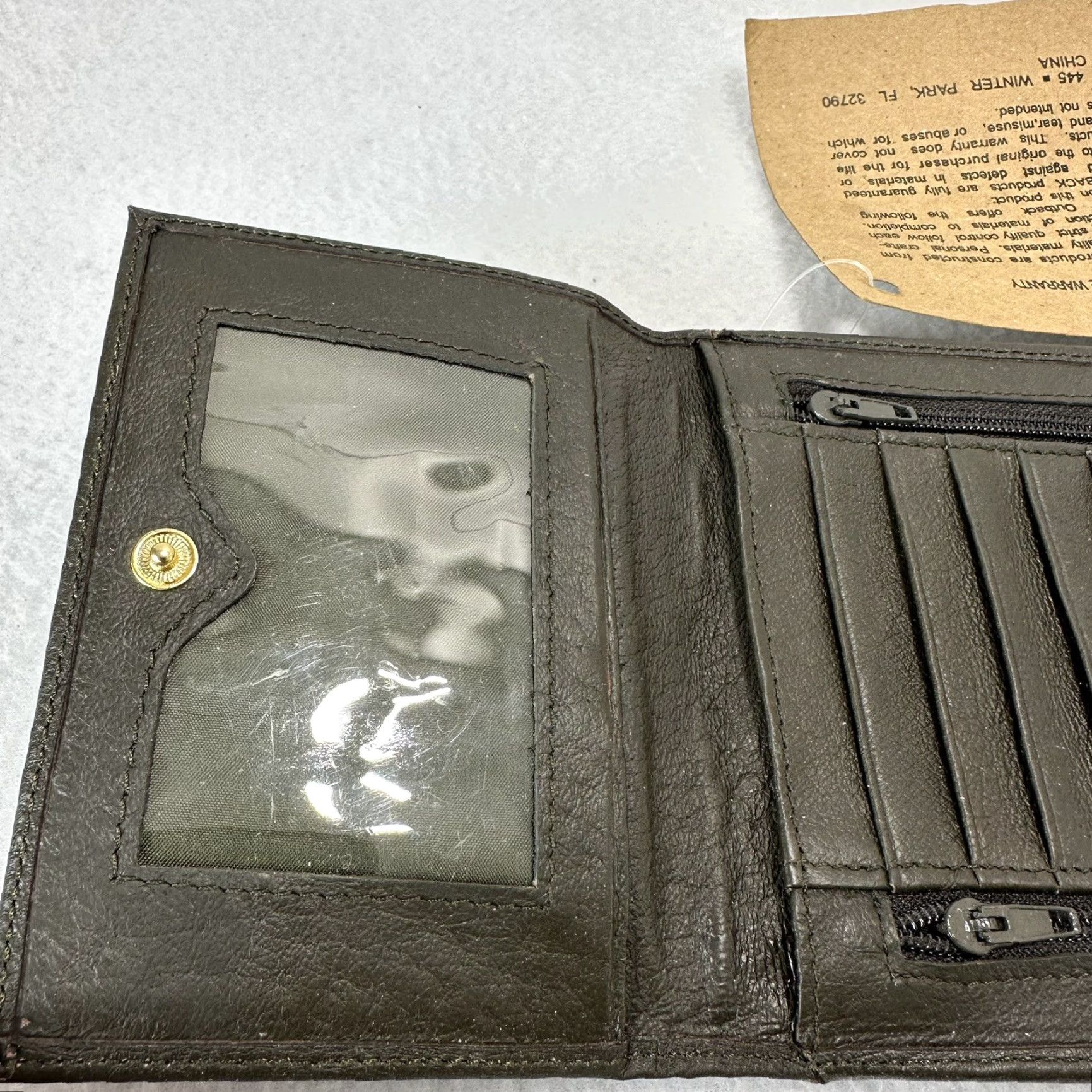 Vintage Doma Outback Wallet Trifold Grayish Brown Leather Unisex Adults 80s 90s Pockets Card Lightweight Business Casual Travel Workwear Size ONE SIZE - 6 Thumbnail