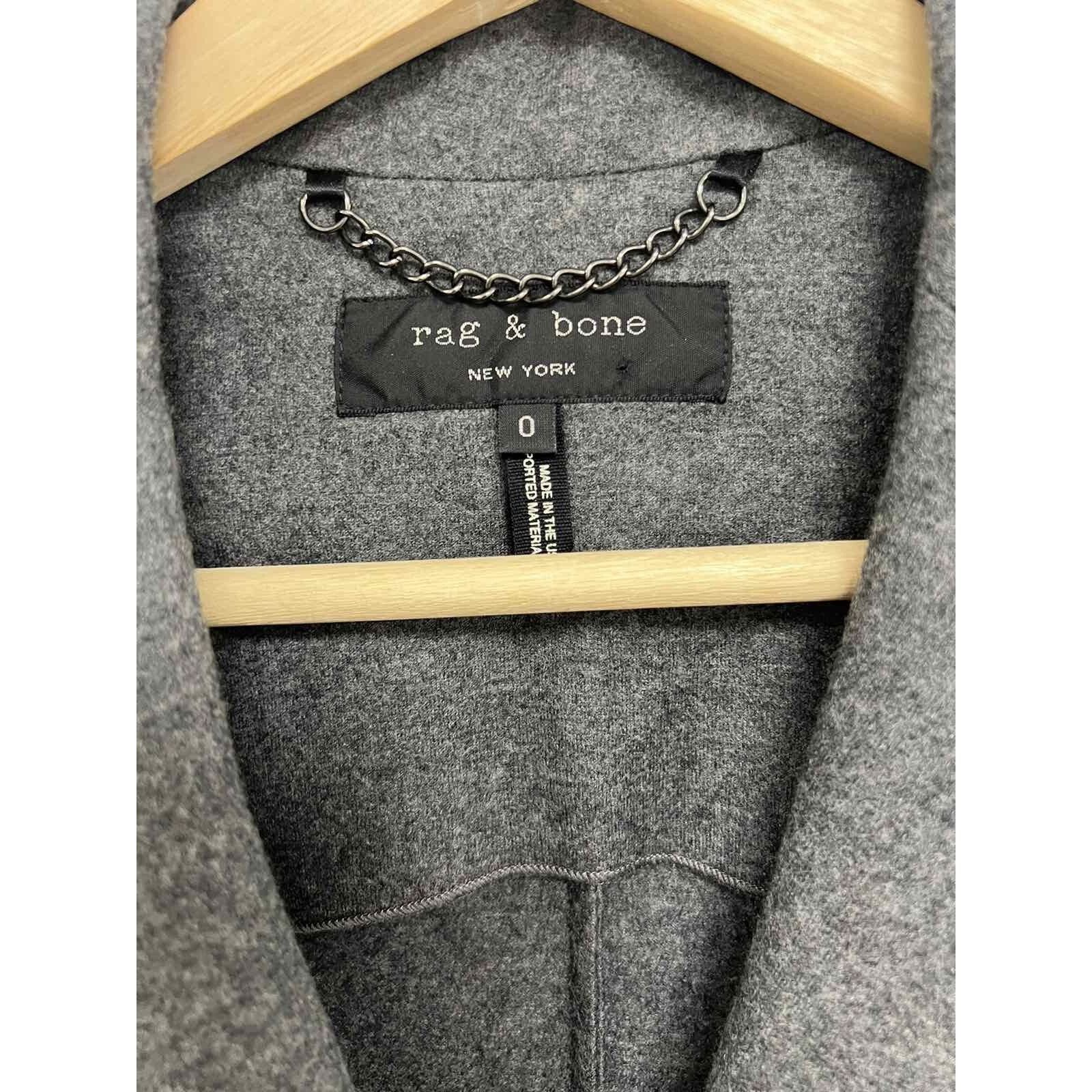 Rag & Bone Rag & Bone Razor 100% Wool Blazer Grey 0 A000639 Size XS / US 0-2 / IT 36-38 - 7 Thumbnail
